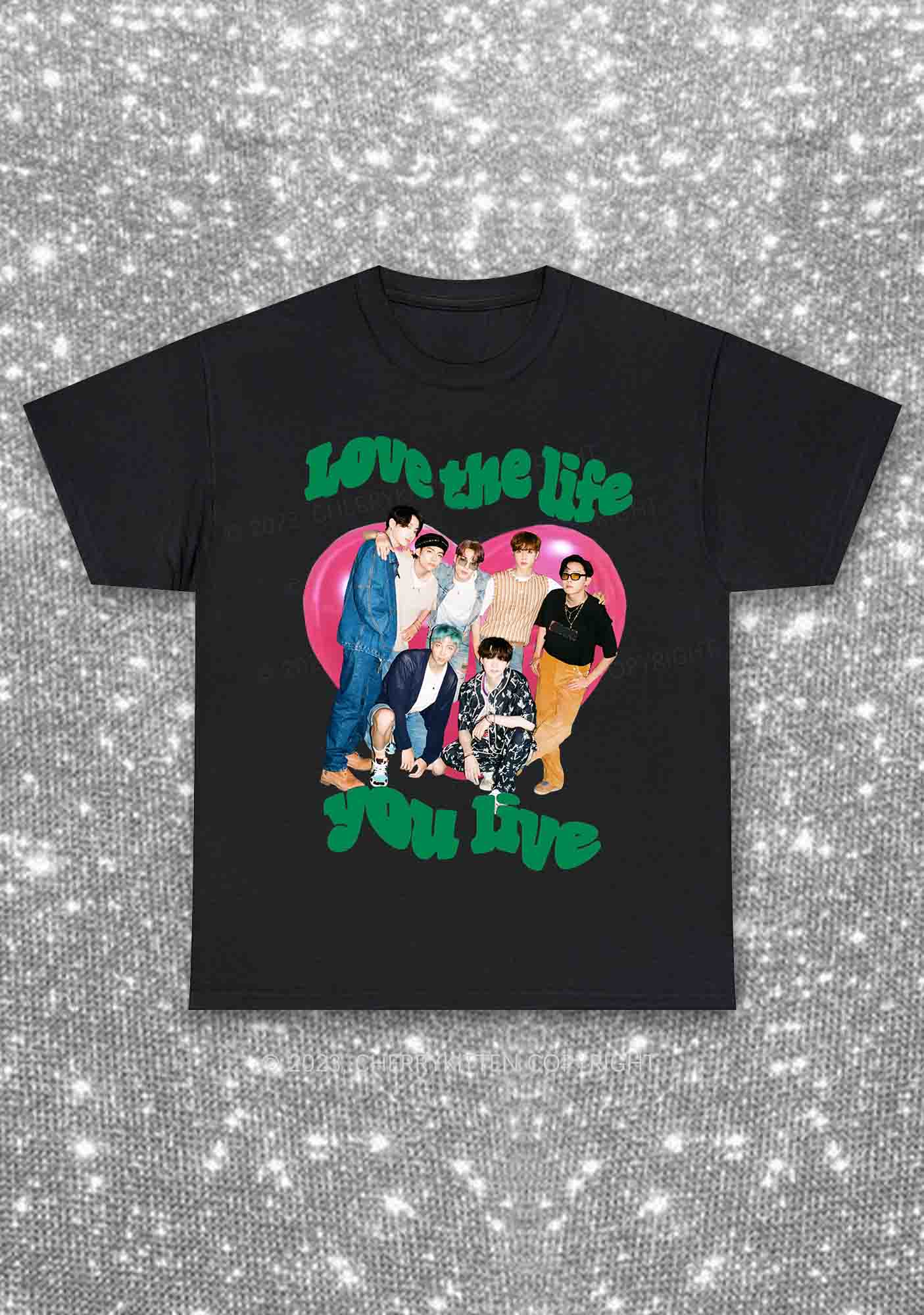 Love The Life You Live Kpop Y2K Chunky Shirt Cherrykitten