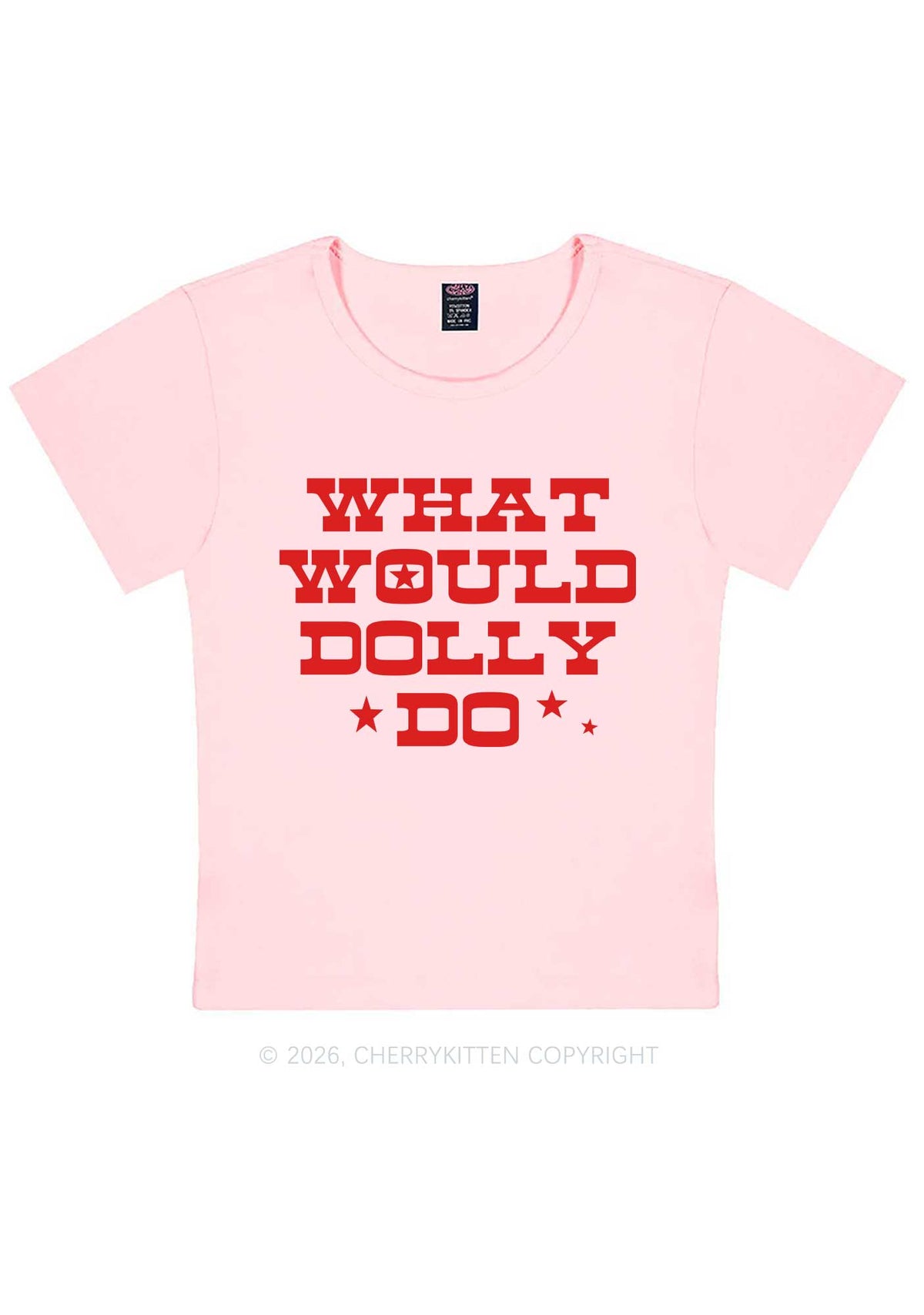 What Would Doll Do Y2K Baby Tee Cherrykitten