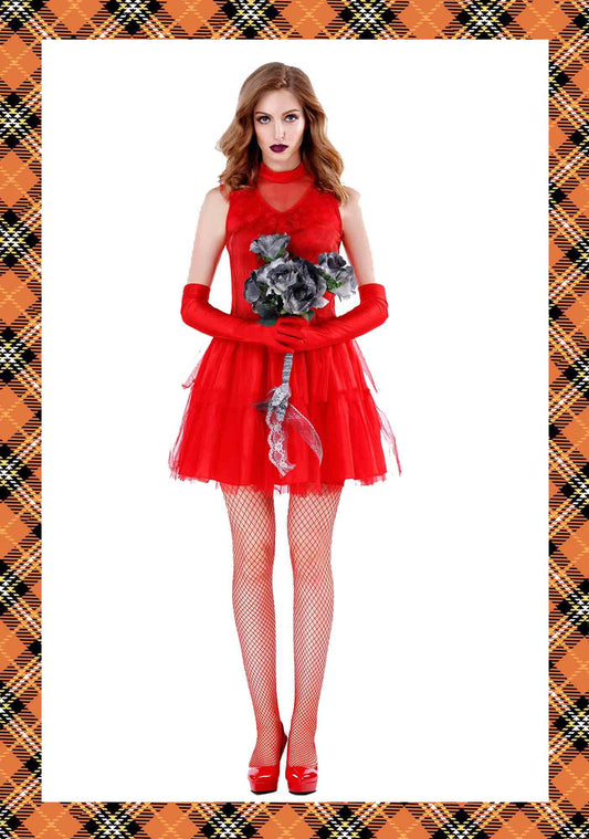 Ghost Bride Red Skirt Set Y2K Halloween Cosplay Costume