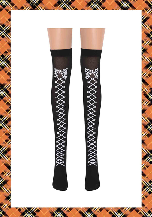 Halloween Y2K Bow Print Stockings