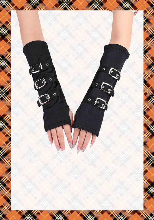 Punk Style Halloween Party Y2K Half Finger Gloves