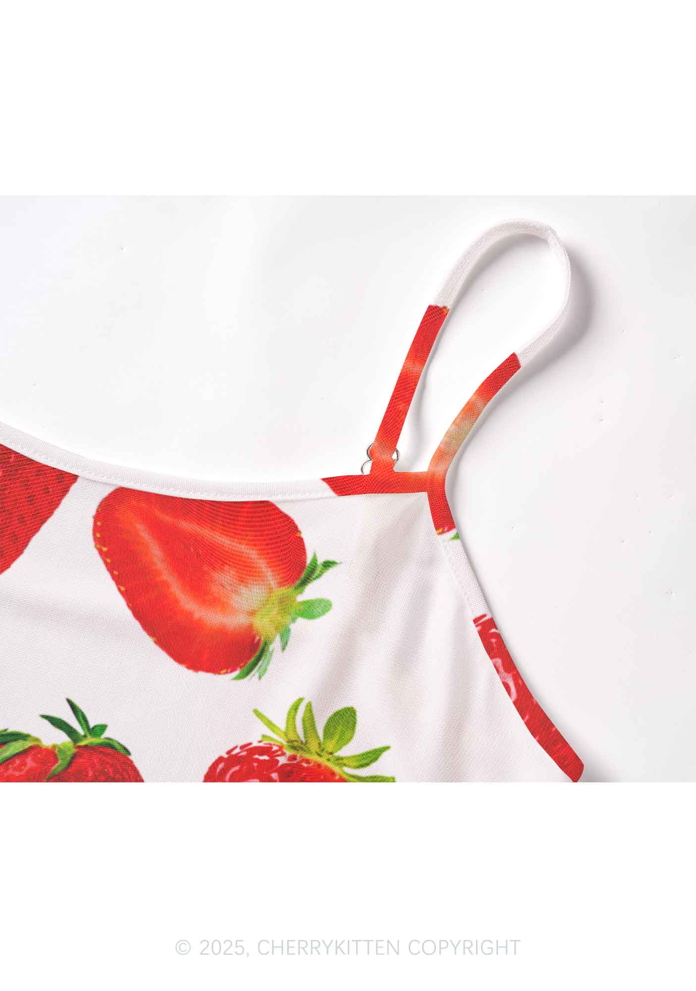 White Strawberry Y2K Mesh Cami Tank Cherrykitten