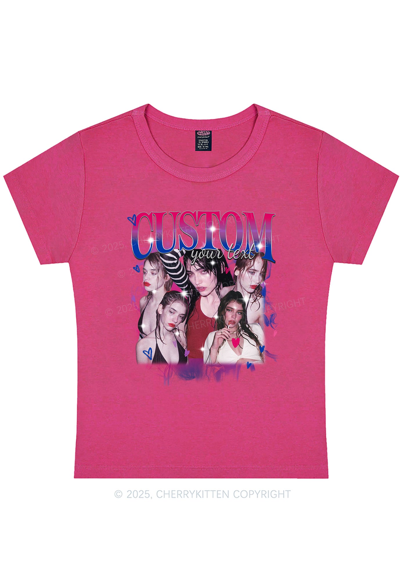 Custom Photo Bisexual Pride Y2K Baby Tee Cherrykitten