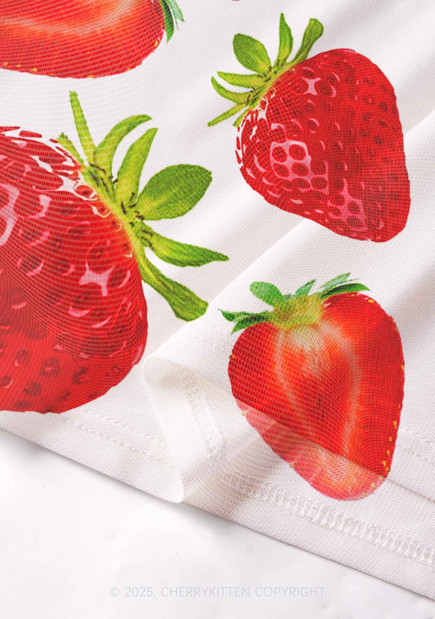 White Strawberry Y2K Mesh Cami Tank Cherrykitten