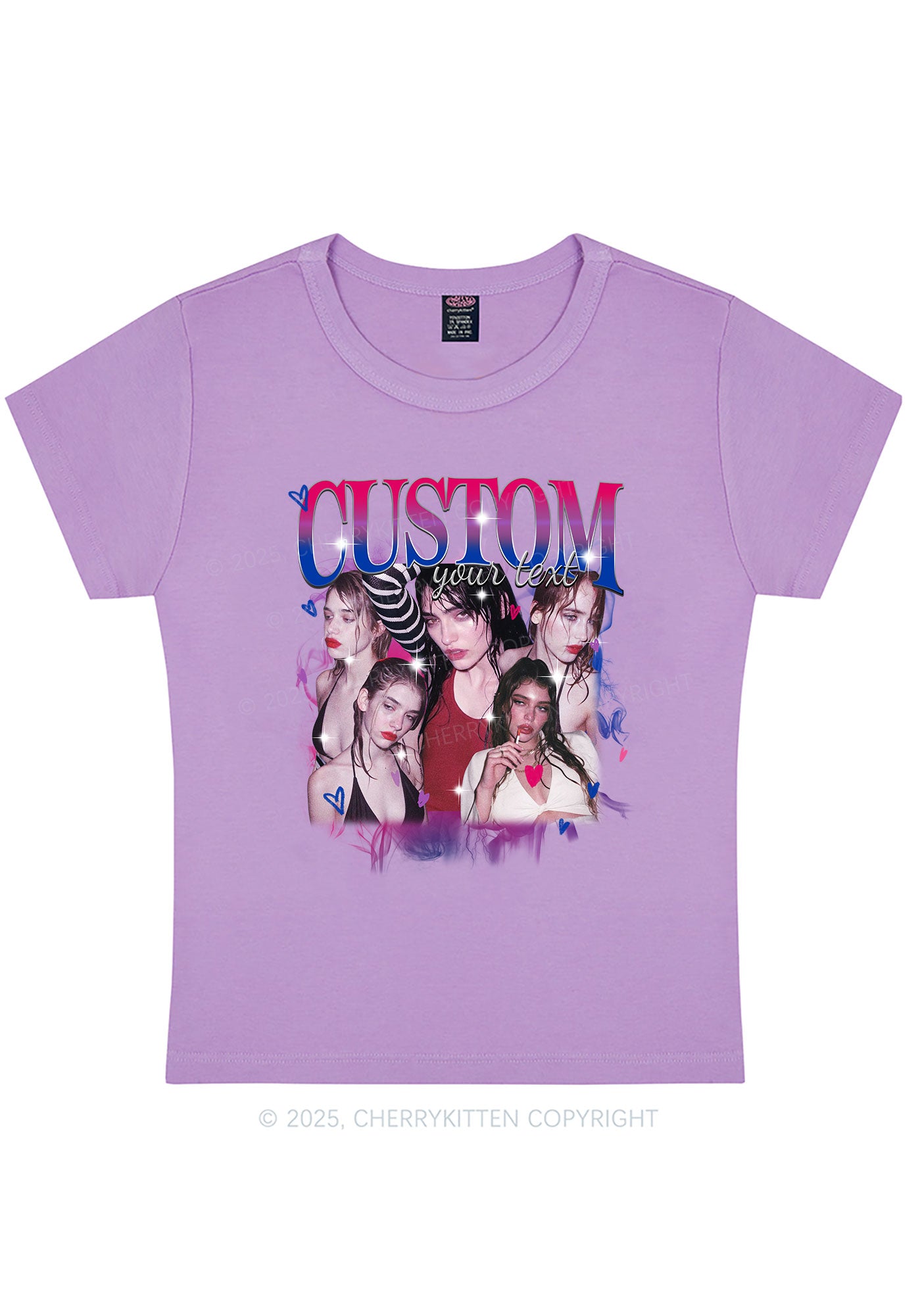 Custom Photo Bisexual Pride Y2K Baby Tee Cherrykitten
