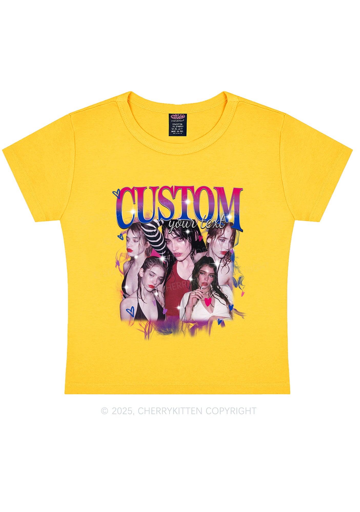 Custom Photo Bisexual Pride Y2K Baby Tee Cherrykitten