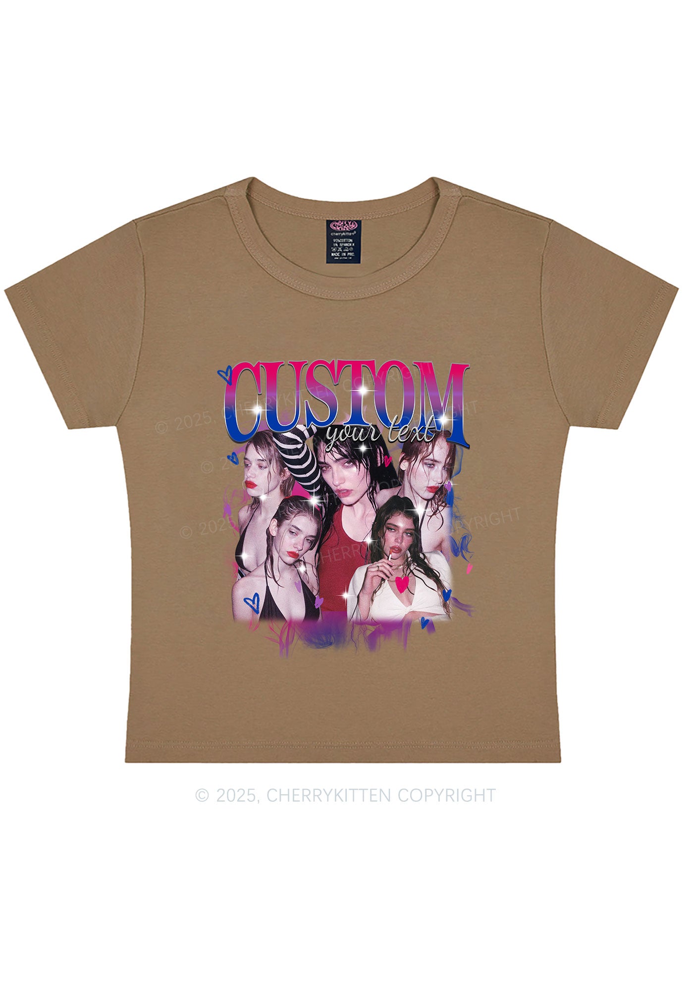 Custom Photo Bisexual Pride Y2K Baby Tee Cherrykitten