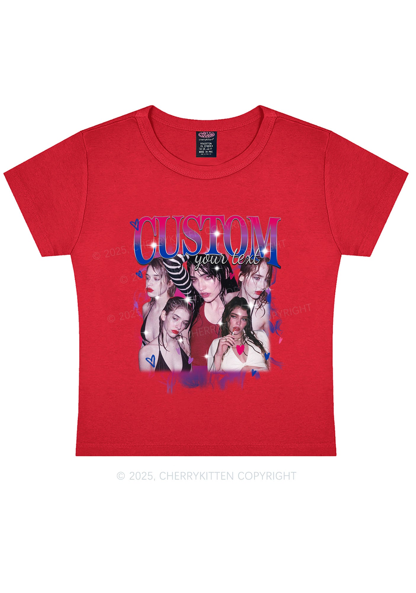 Custom Photo Bisexual Pride Y2K Baby Tee Cherrykitten