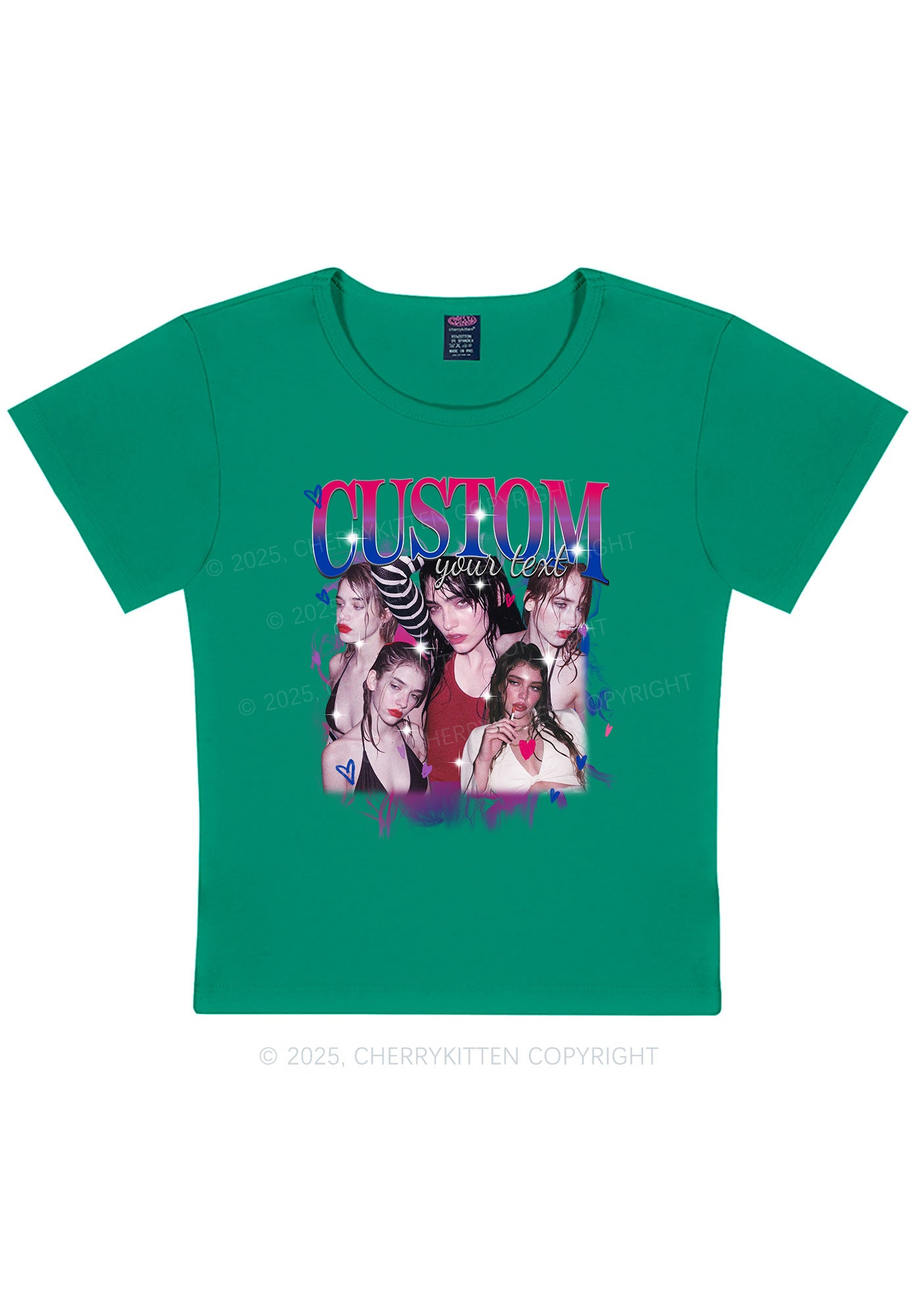 Custom Photo Bisexual Pride Y2K Baby Tee Cherrykitten
