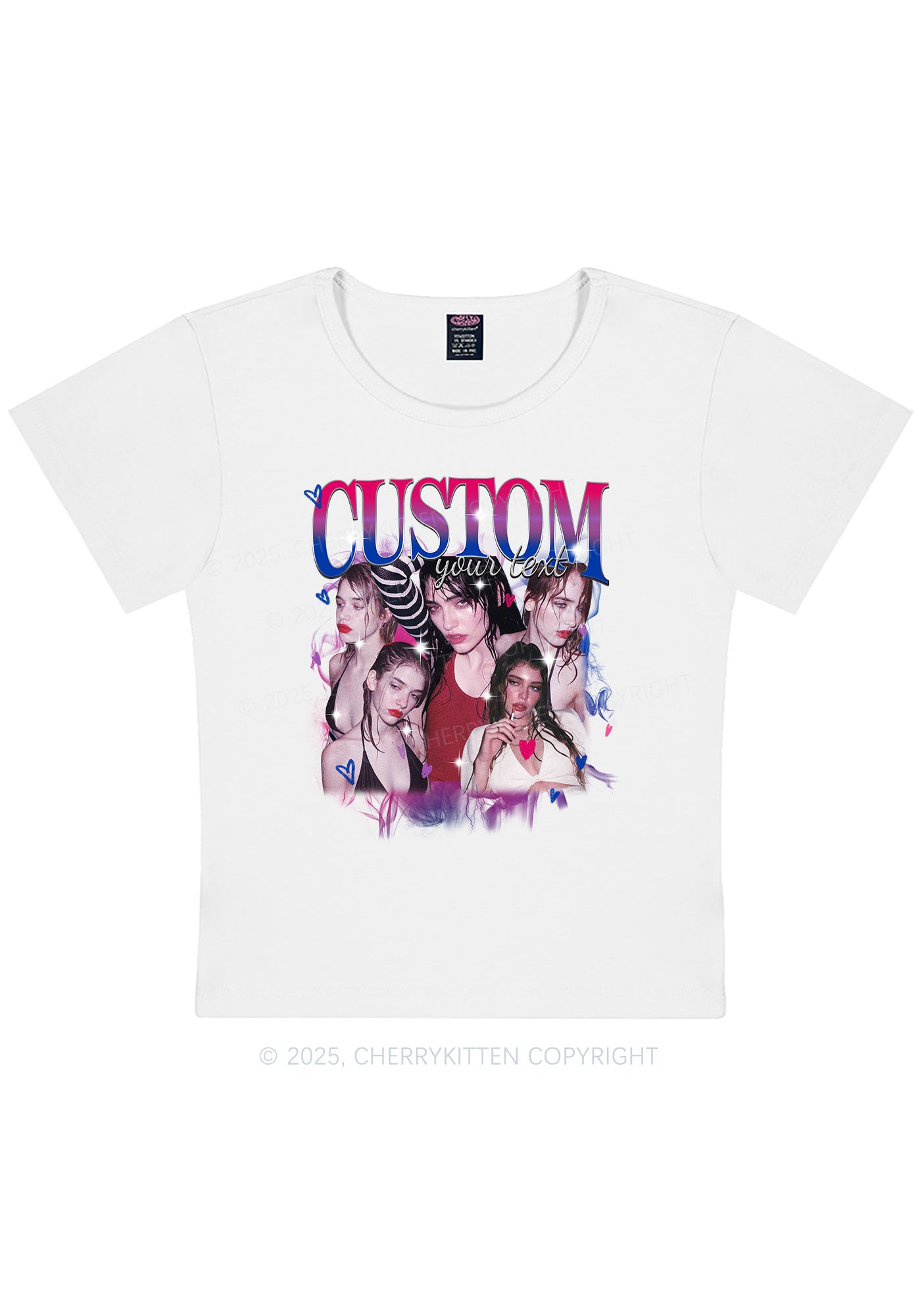 Custom Photo Bisexual Pride Y2K Baby Tee Cherrykitten