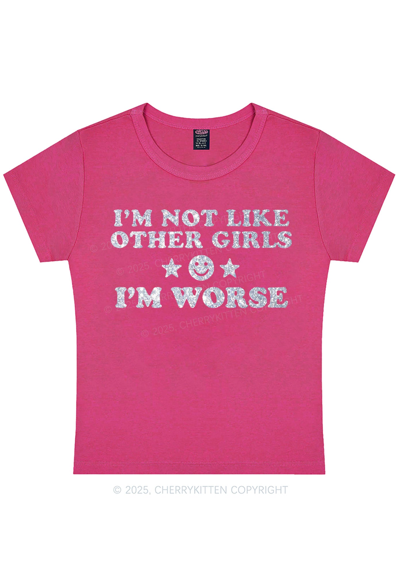 Glitter Im Worse Y2K Baby Tee Cherrykitten