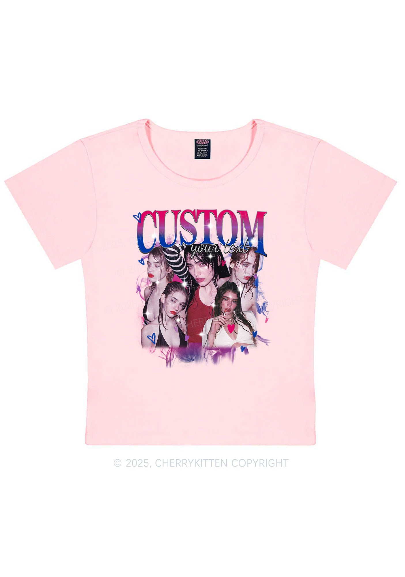 Custom Photo Bisexual Pride Y2K Baby Tee Cherrykitten