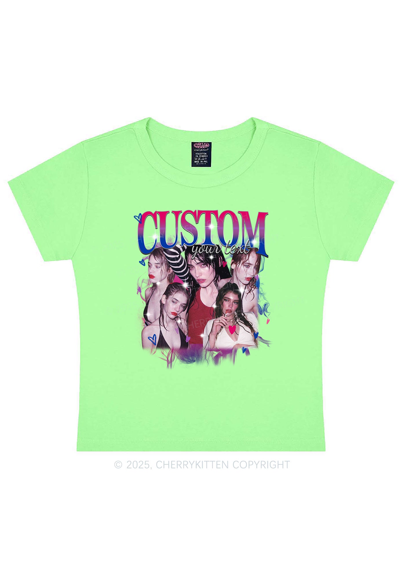 Custom Photo Bisexual Pride Y2K Baby Tee Cherrykitten