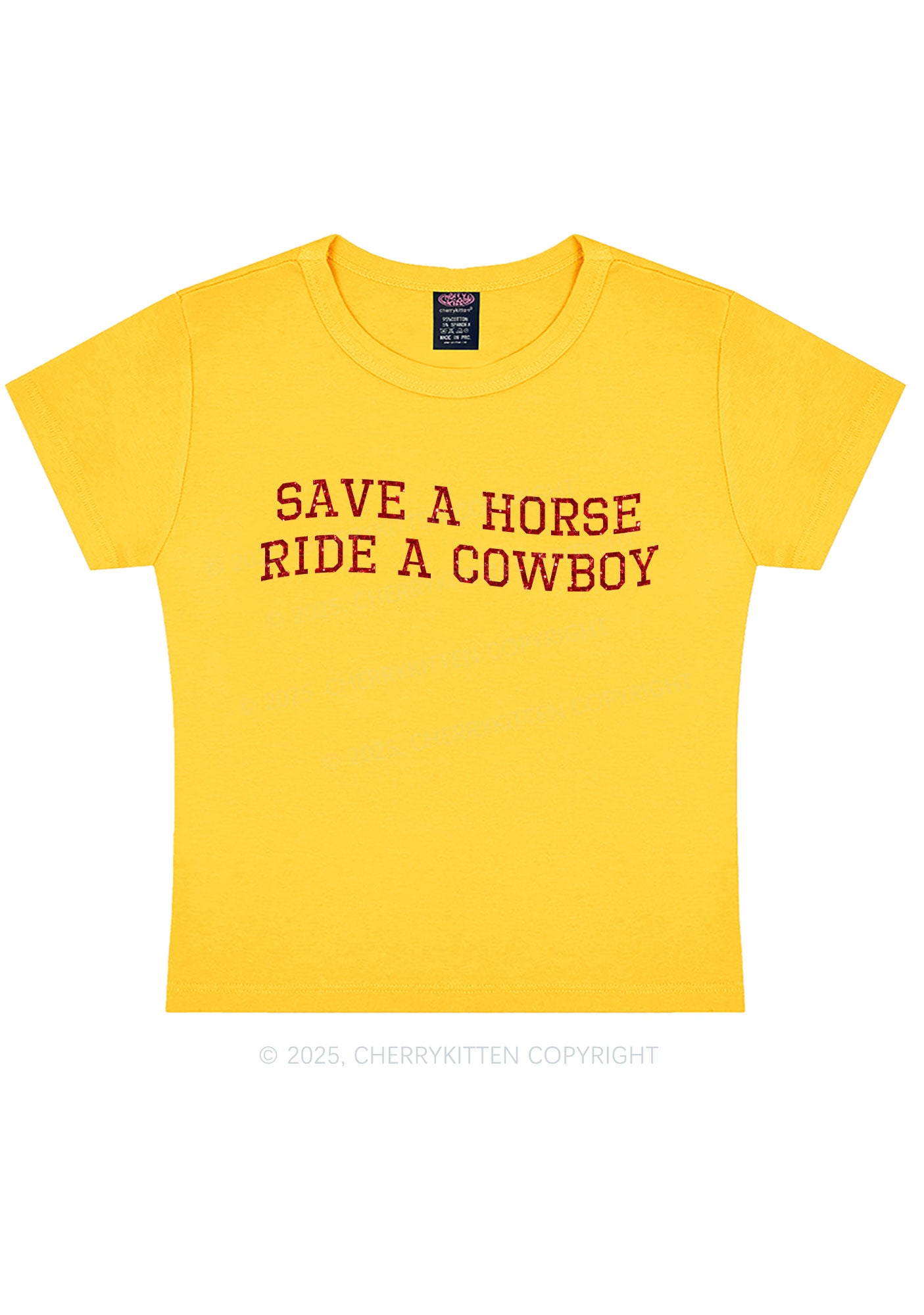 Glitter Save A Horse Y2K Baby Tee Cherrykitten