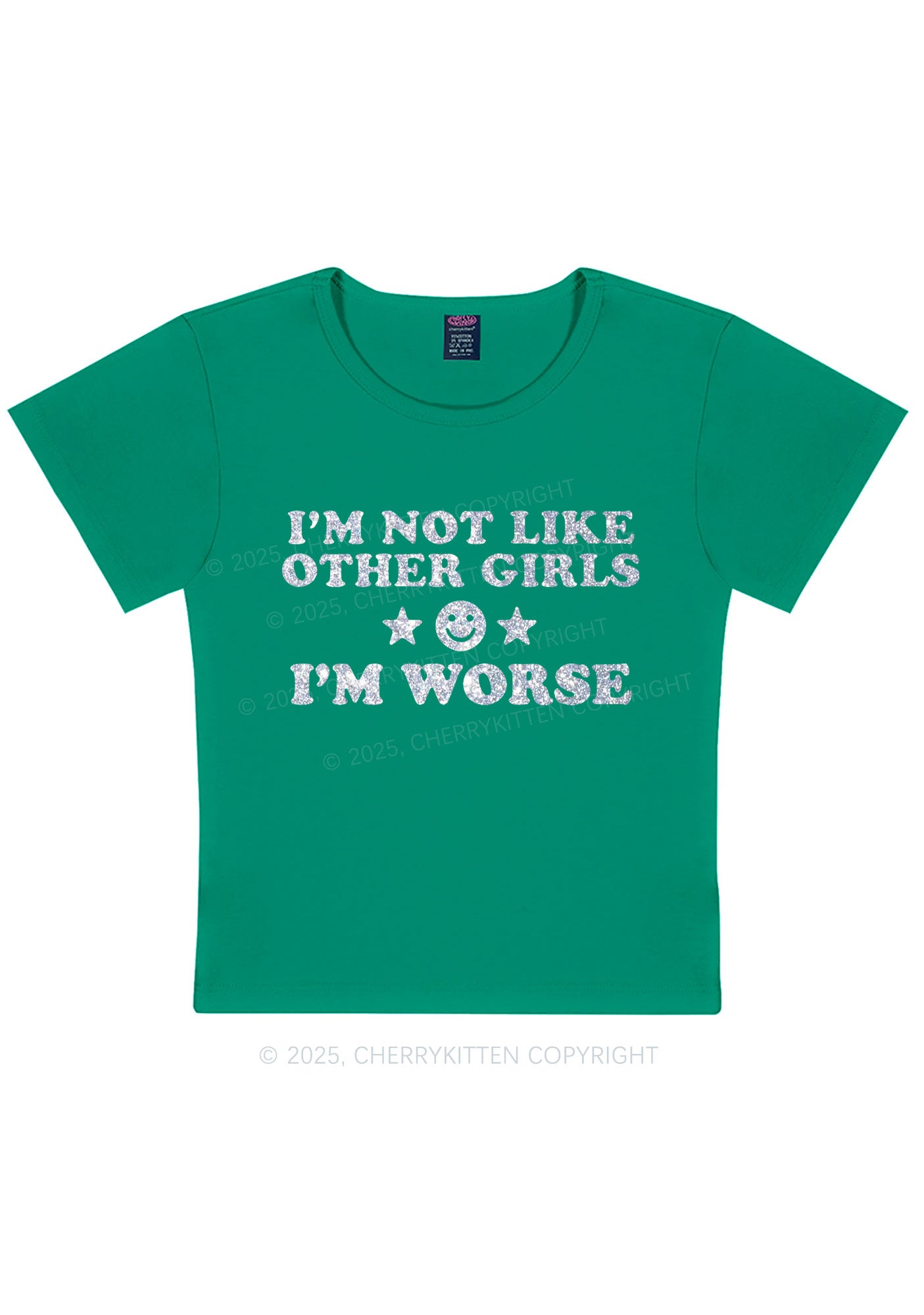 Glitter Im Worse Y2K Baby Tee Cherrykitten