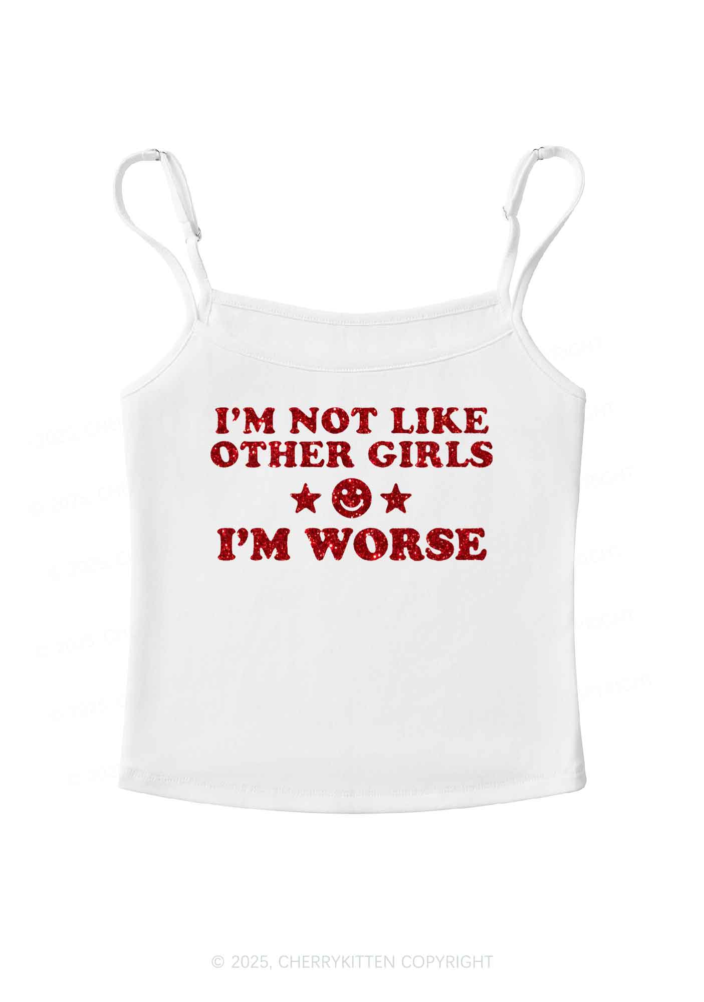 Glitter Im Worse Y2K Spaghetti Strap Cami Cherrykitten