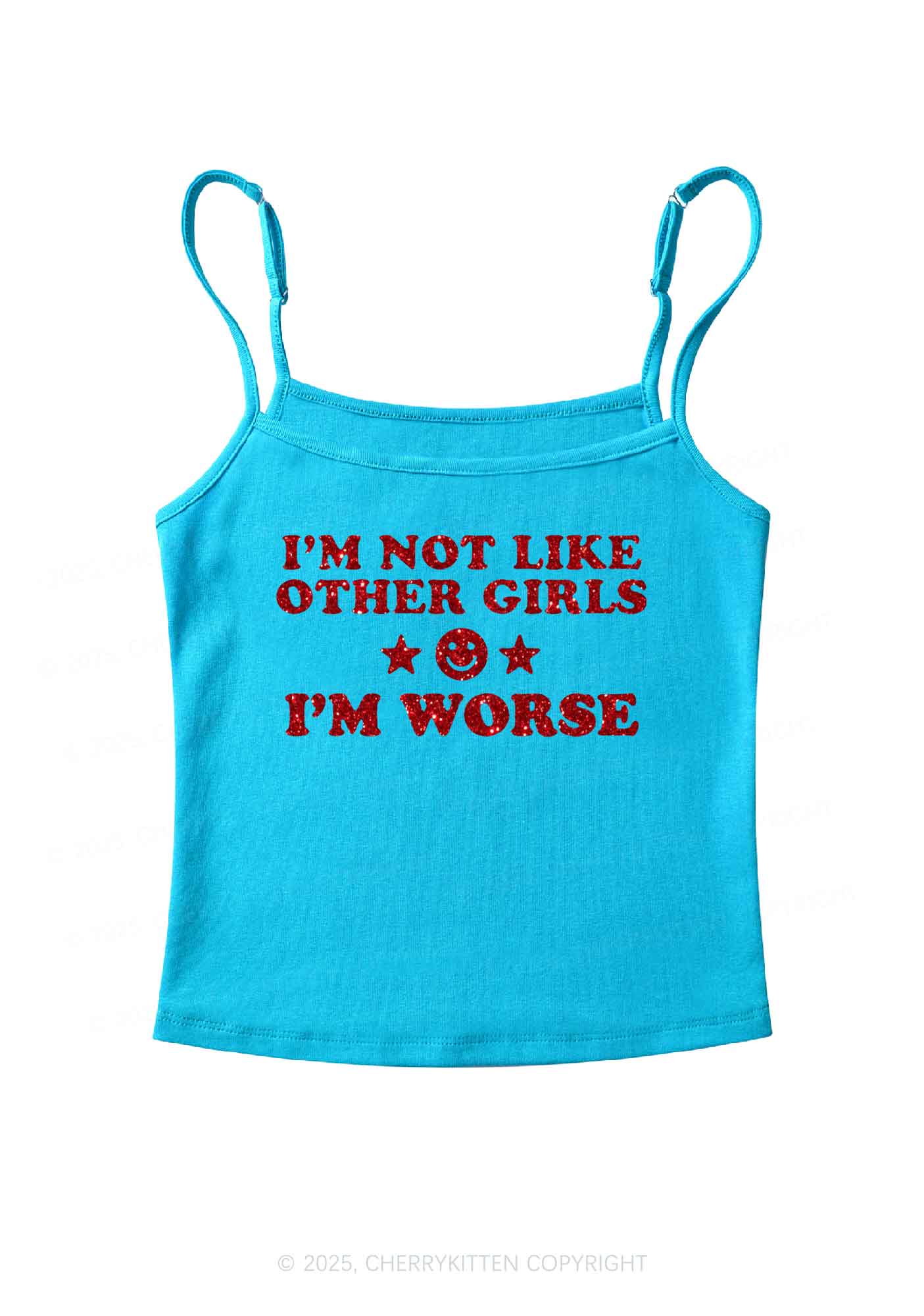 Glitter Im Worse Y2K Spaghetti Strap Cami Cherrykitten