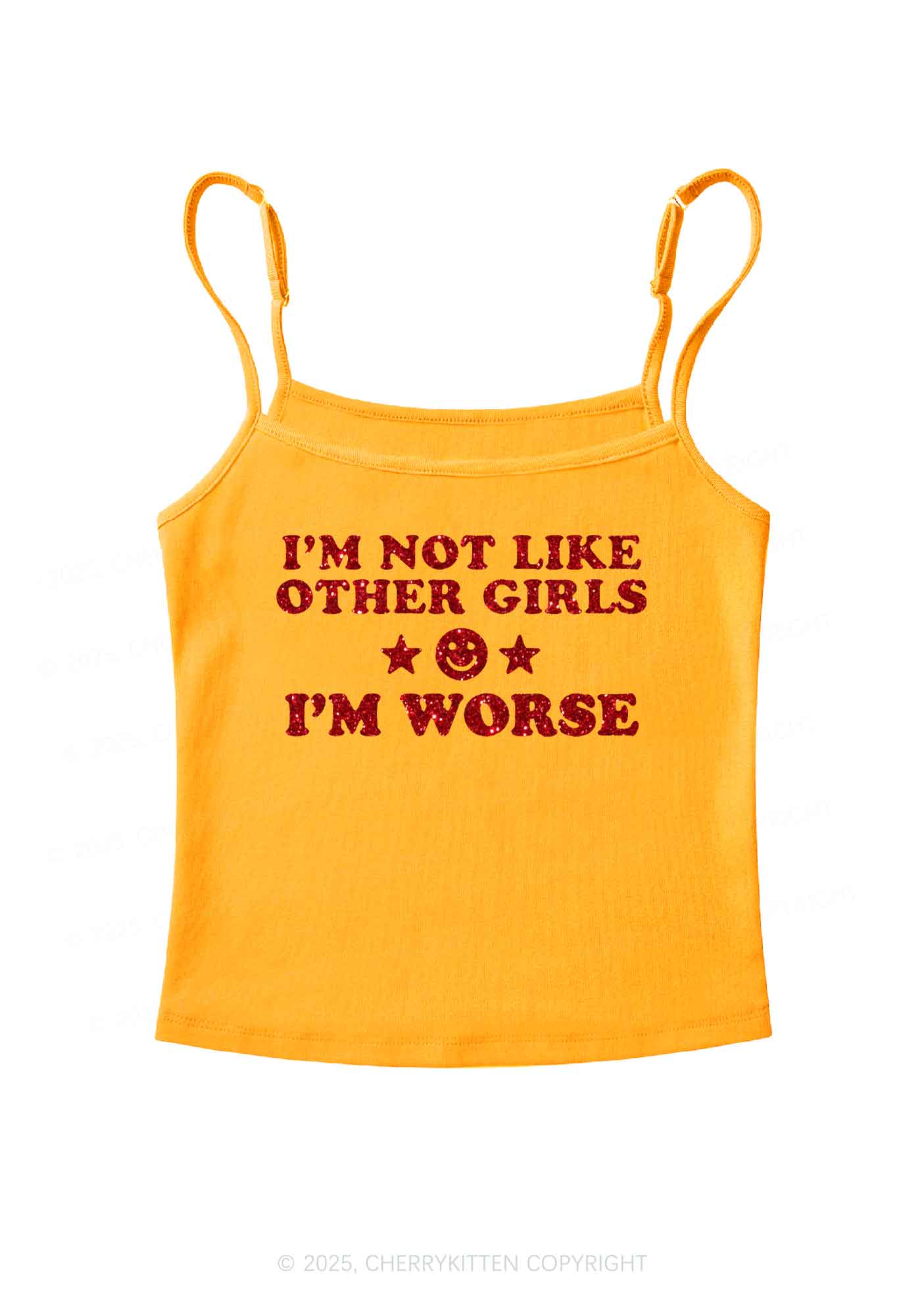 Glitter Im Worse Y2K Spaghetti Strap Cami Cherrykitten