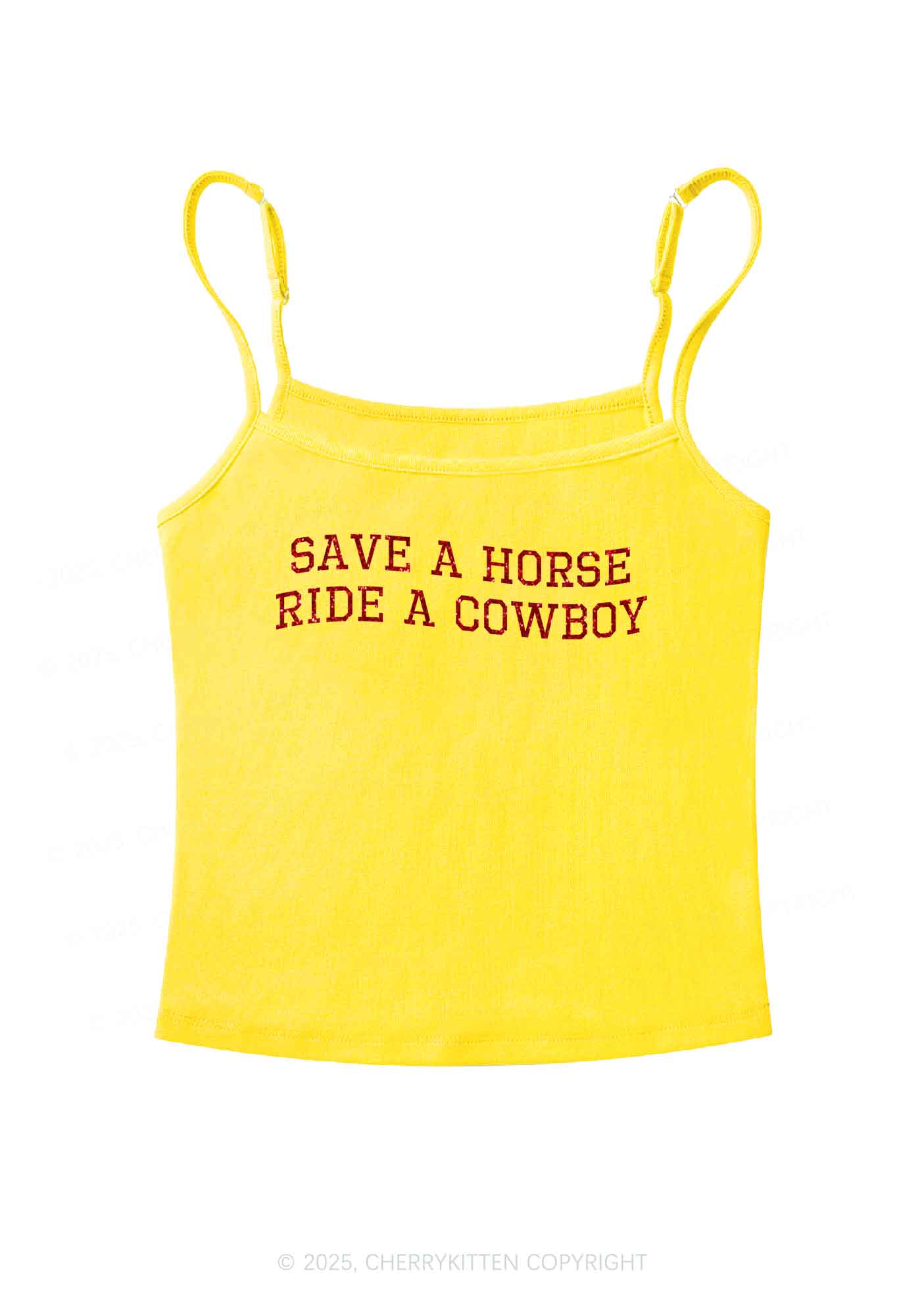 Glitter Save A Horse Y2K Spaghetti Strap Cami Cherrykitten