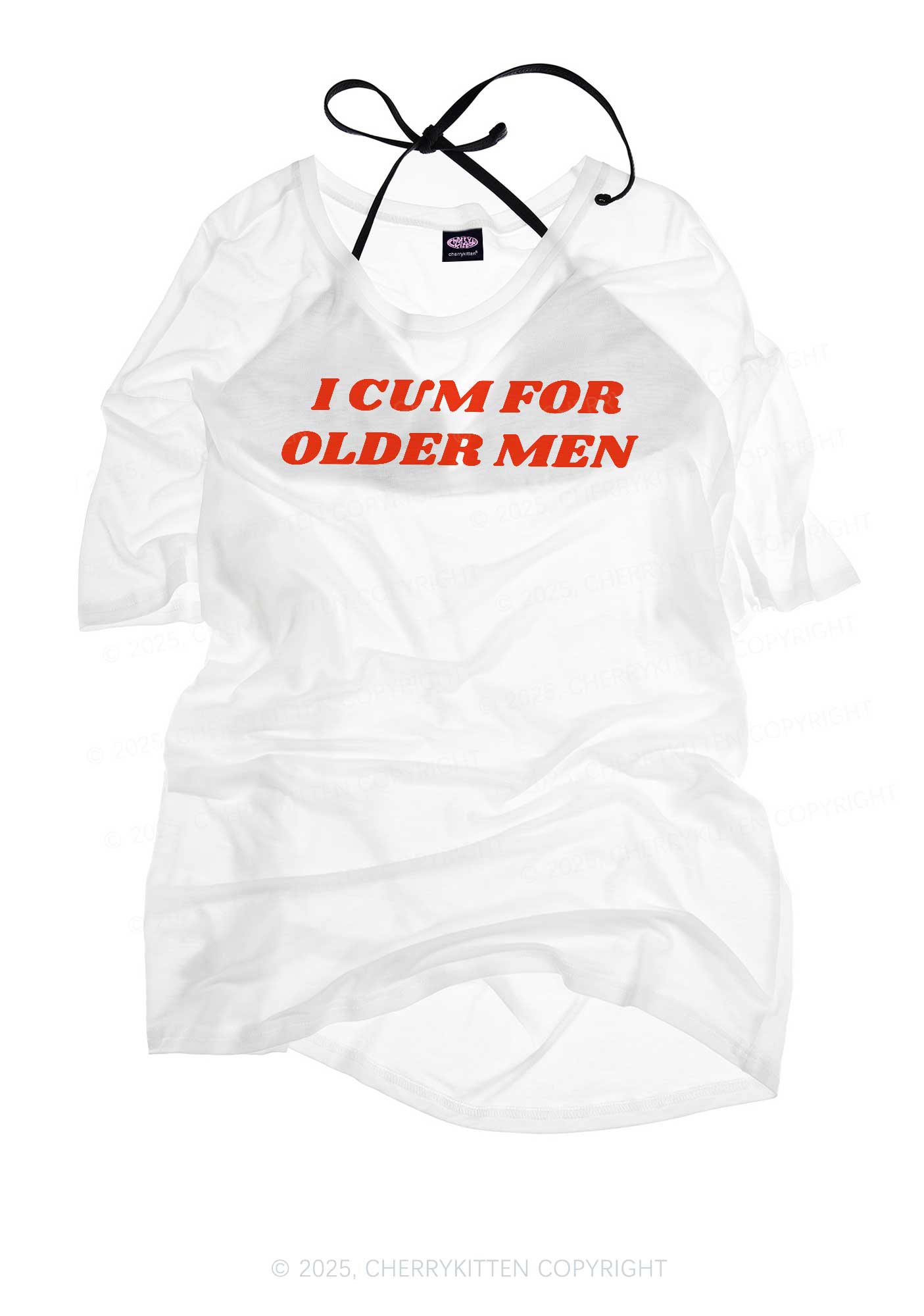 Come For Older Men Y2K Sheer Boyfriend Tee Cherrykitten