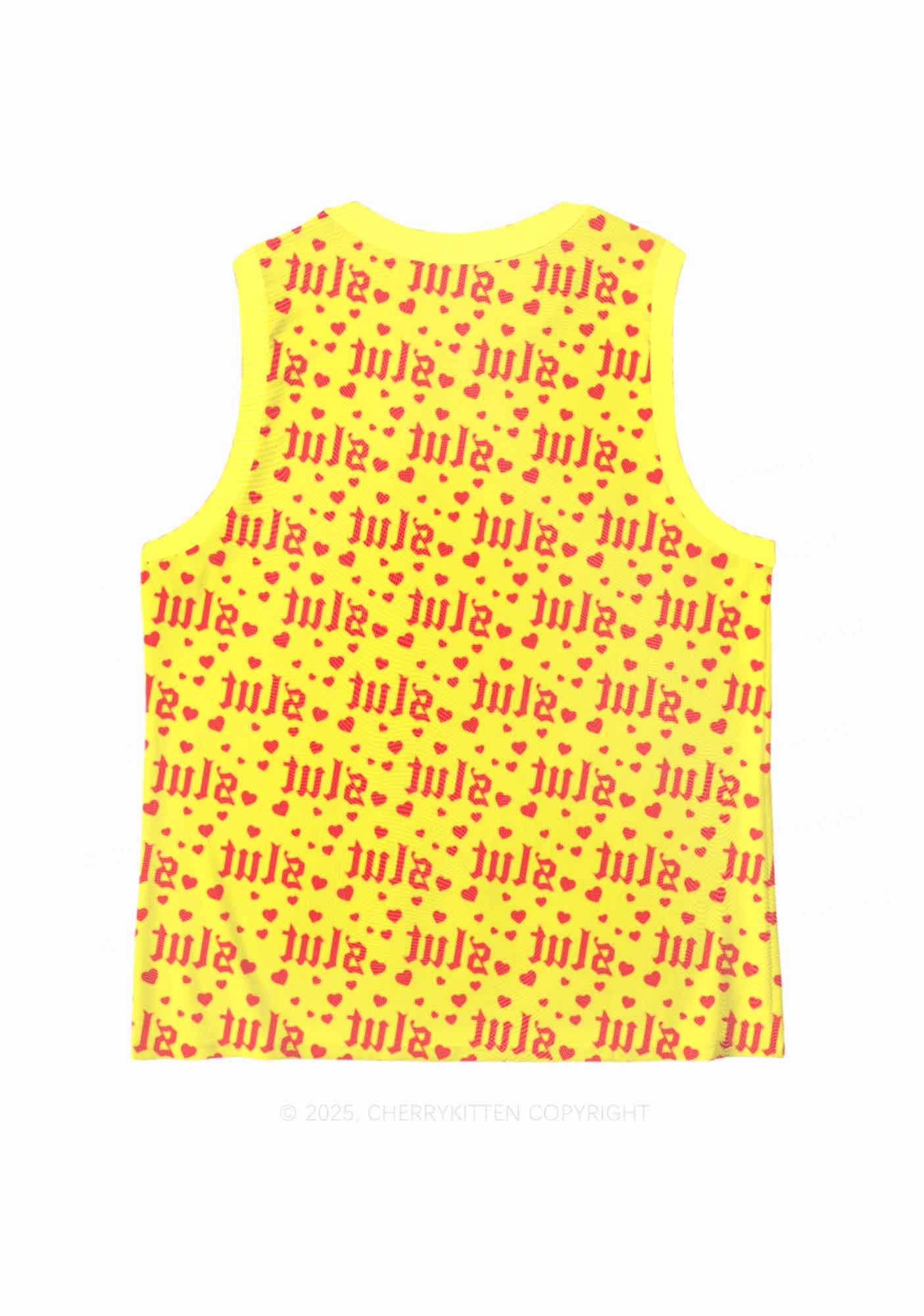 Yellow Slxt Y2K Mesh Muscle Tank Cherrykitten