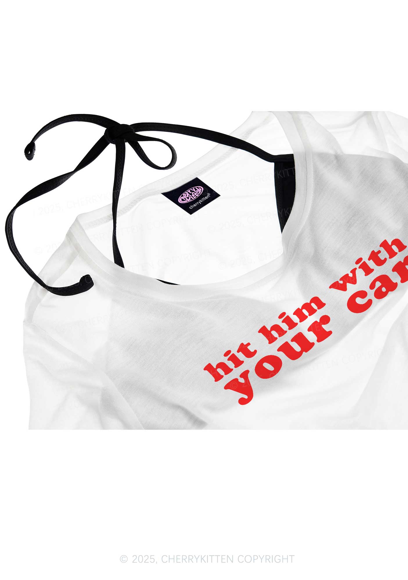 Hit Him Y2K Sheer Boyfriend Tee Cherrykitten