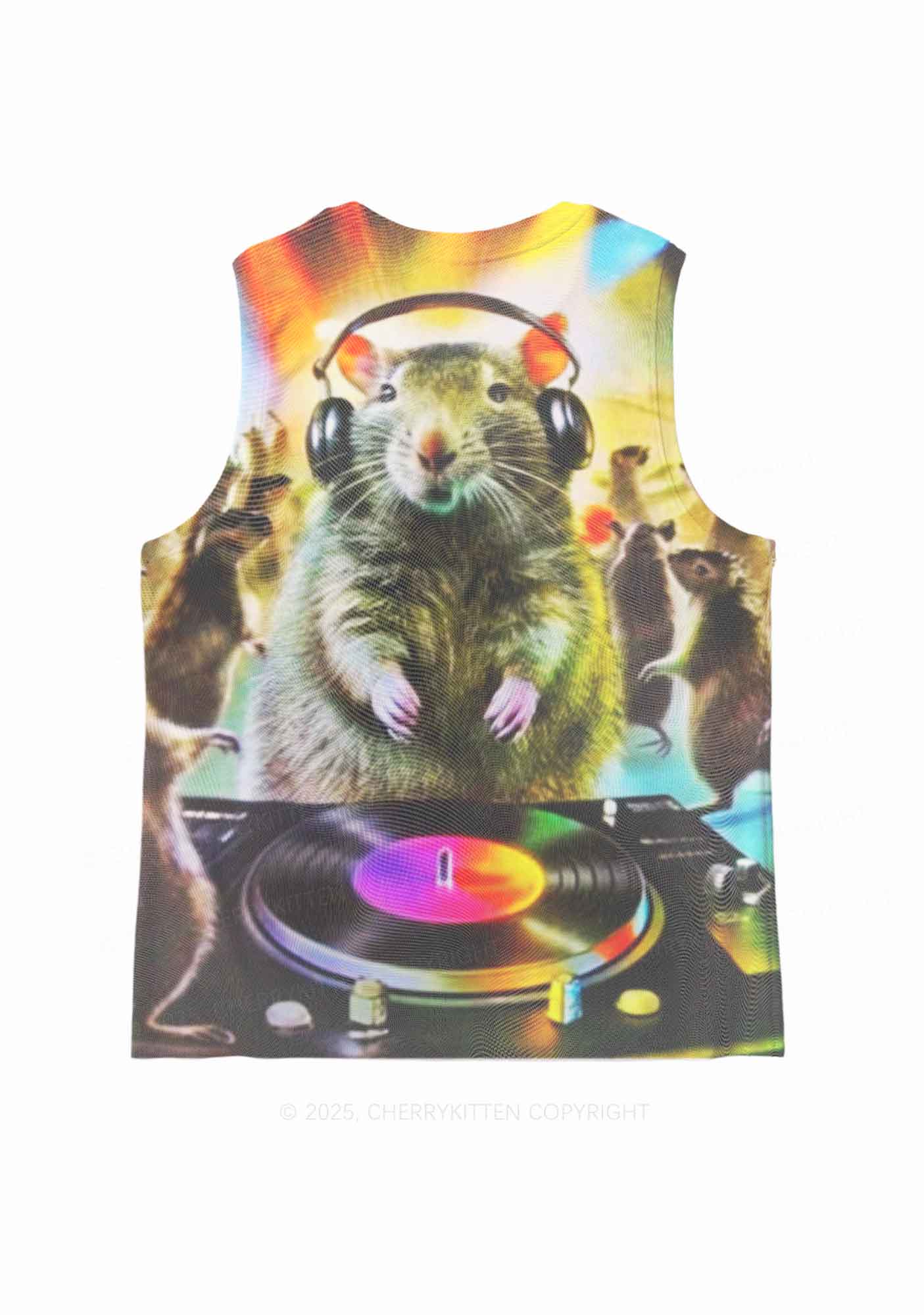 Rats Party Y2K Mesh Muscle Tank Cherrykitten
