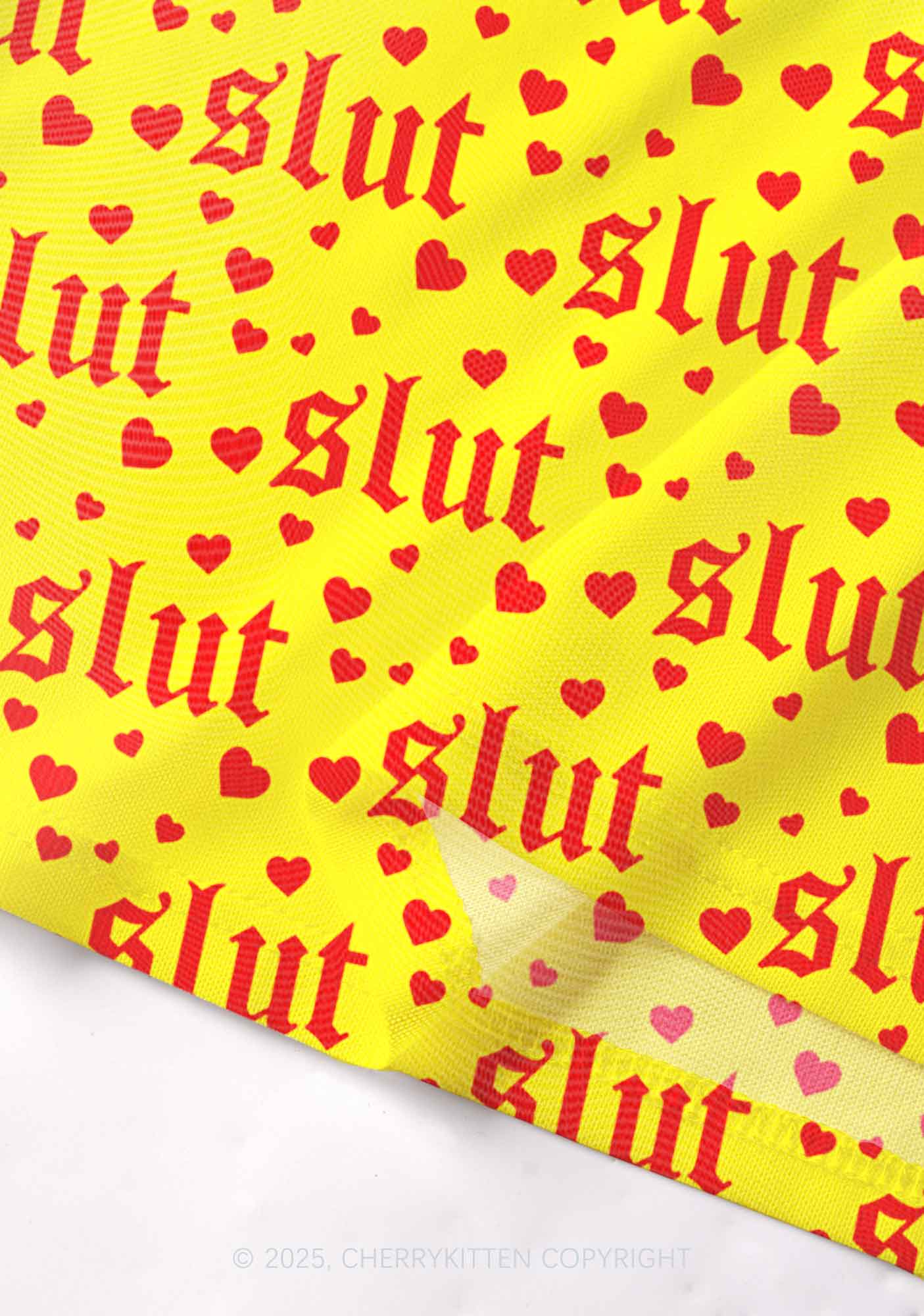 Yellow Slxt Y2K Mesh Cami Tank Cherrykitten