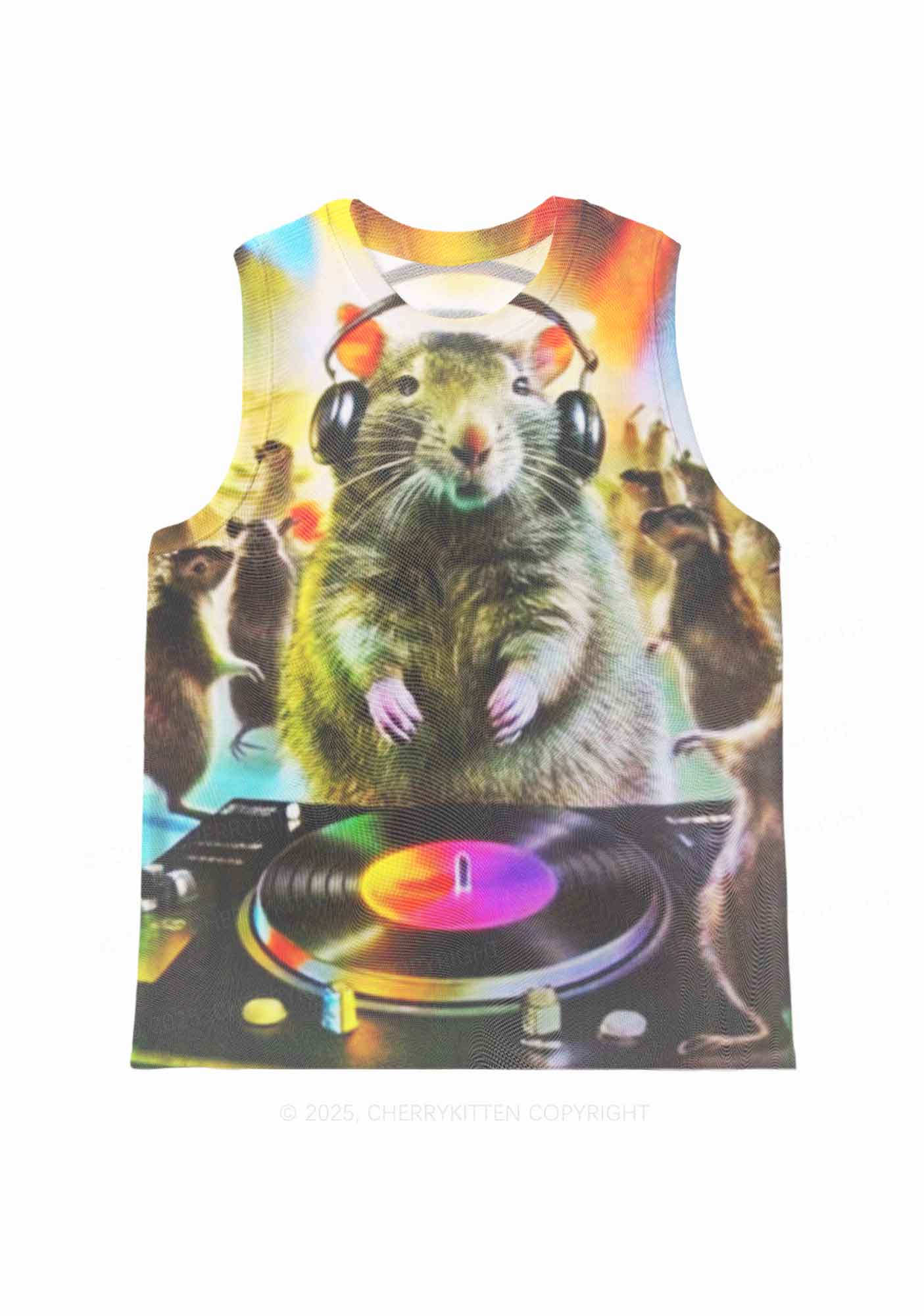 Rats Party Y2K Mesh Muscle Tank Cherrykitten