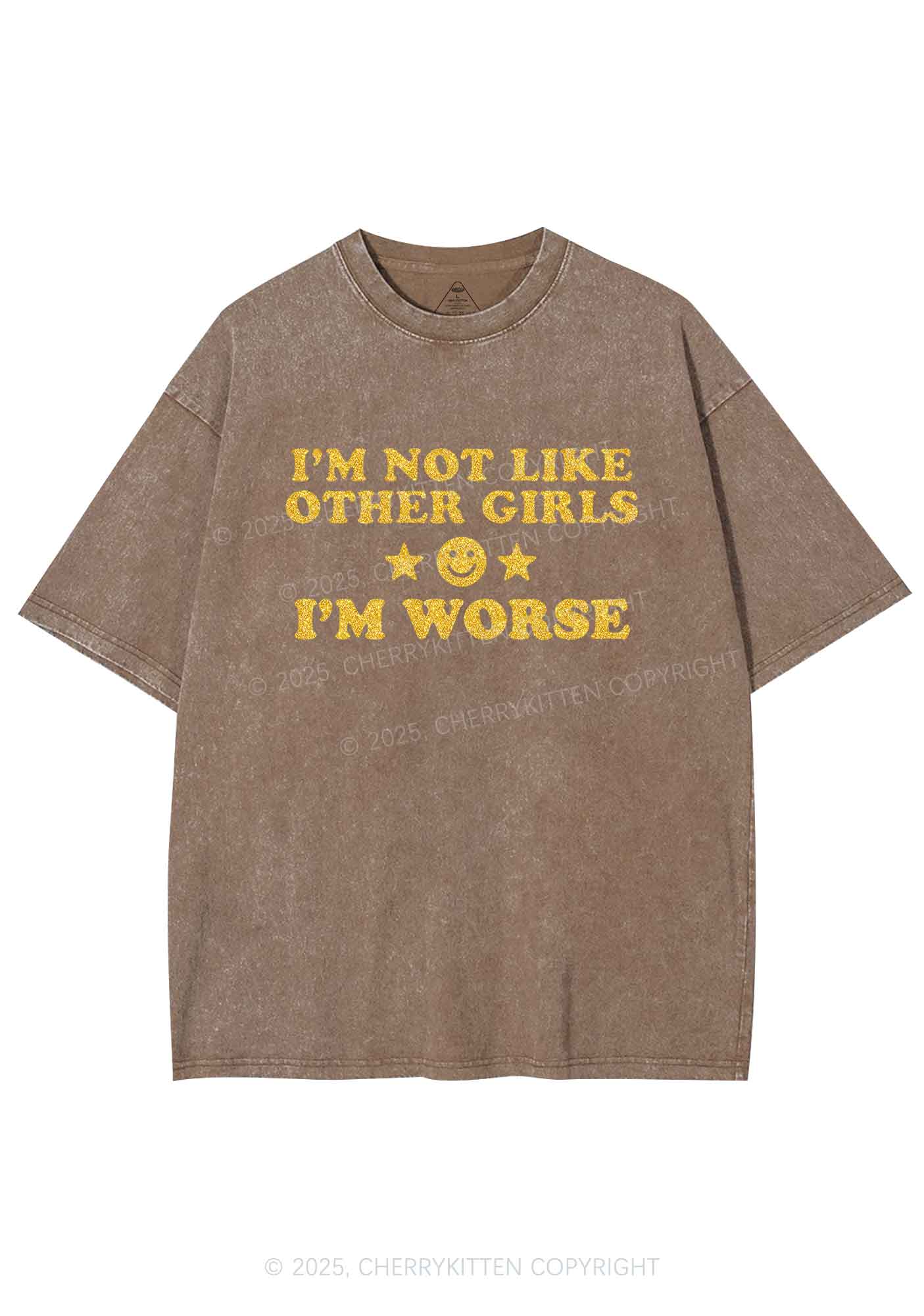 Glitter Im Worse Y2K Shirts Washed Tee Cherrykitten