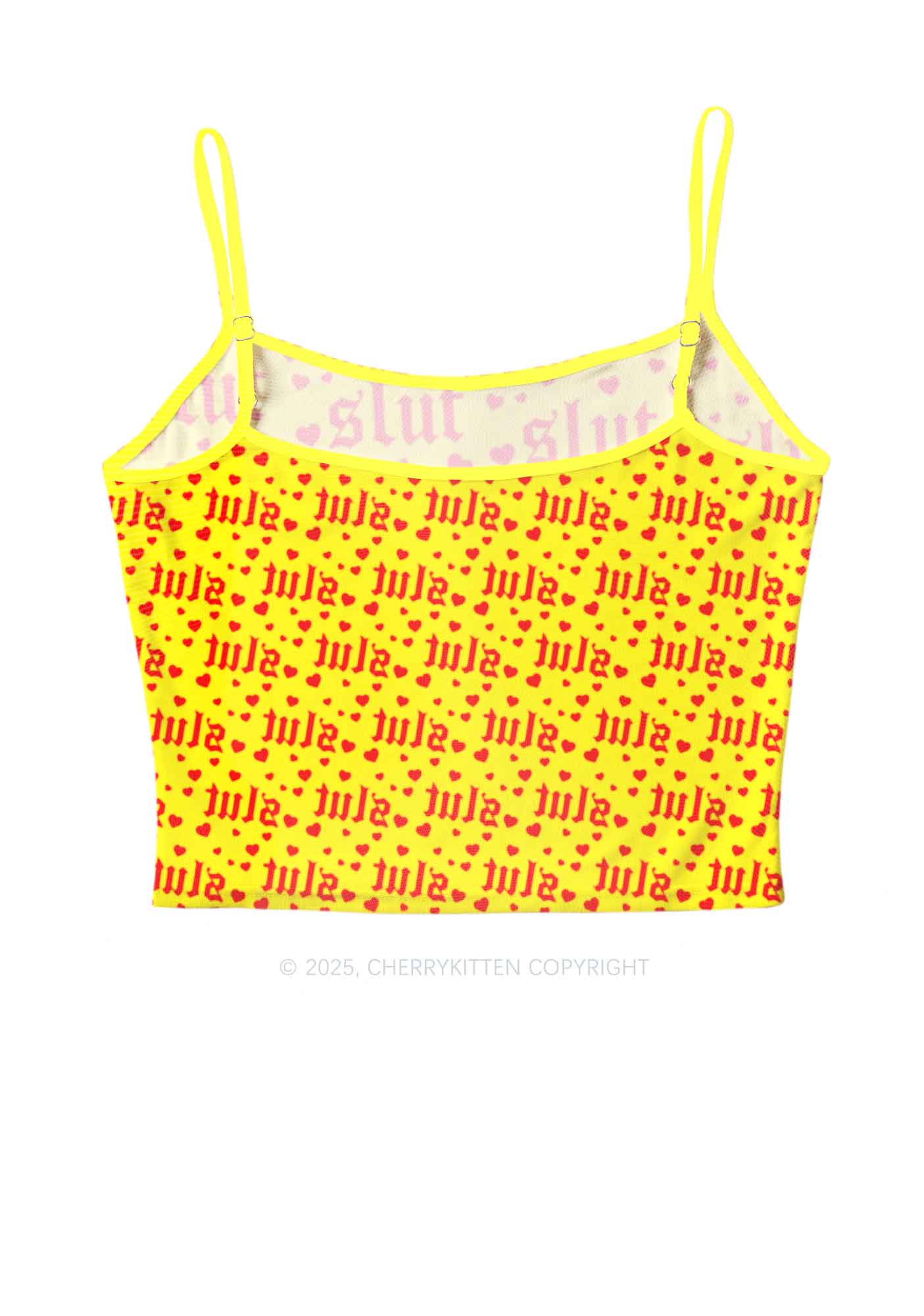 Yellow Slxt Y2K Mesh Cami Tank Cherrykitten