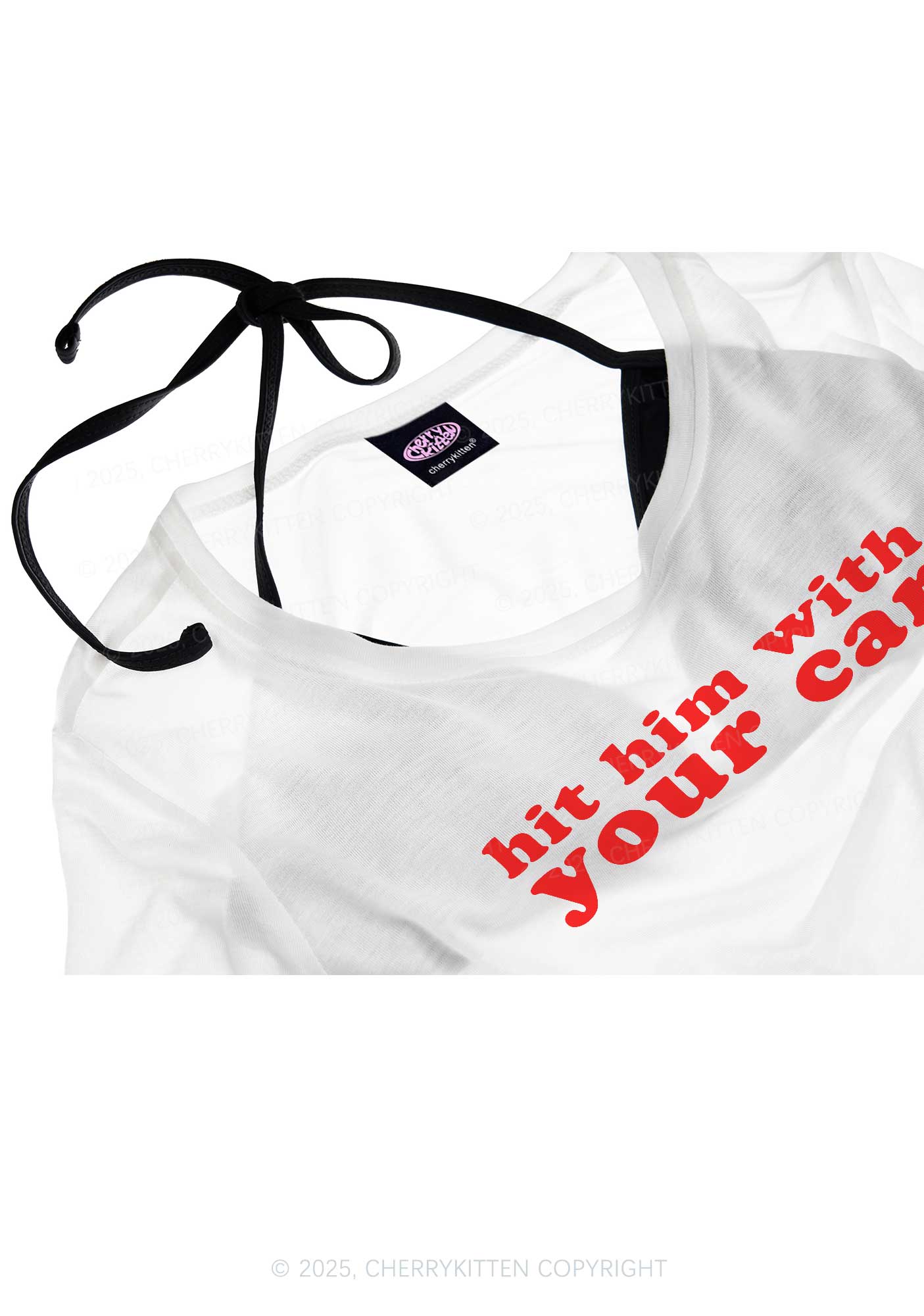 Hit Him Y2K Sheer Crop Tee Cherrykitten