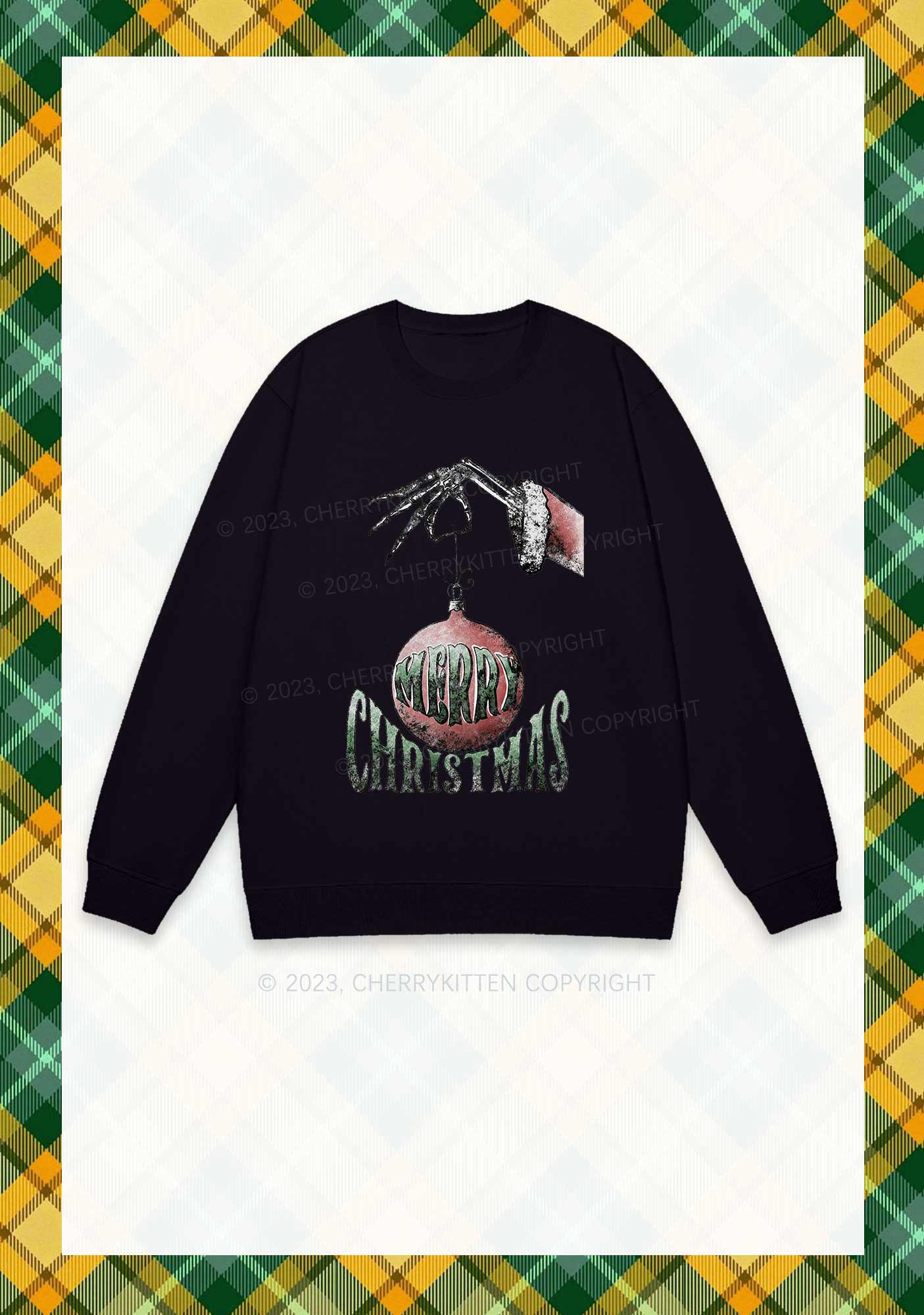 Merry Christmas Ball Y2K Sweatshirt Cherrykitten