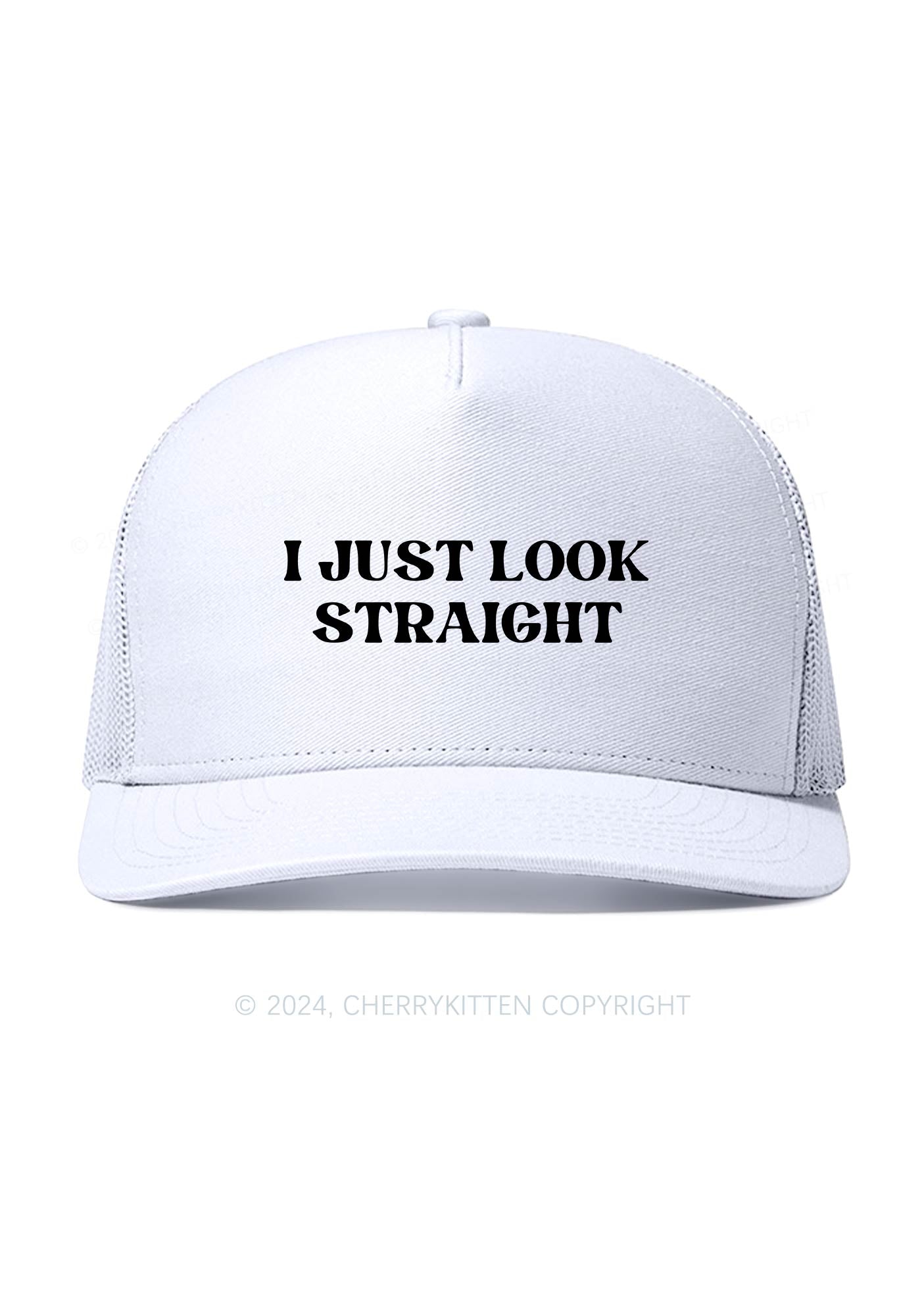 I Just Look Straight Y2K Trucker Mesh Hat Cherrykitten