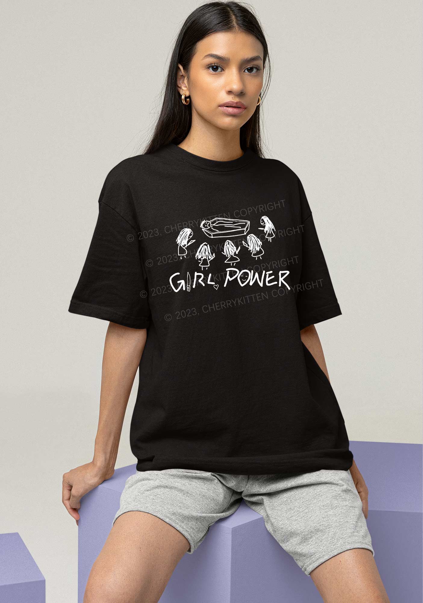 Girls Power Y2K Chunky Shirt Cherrykitten