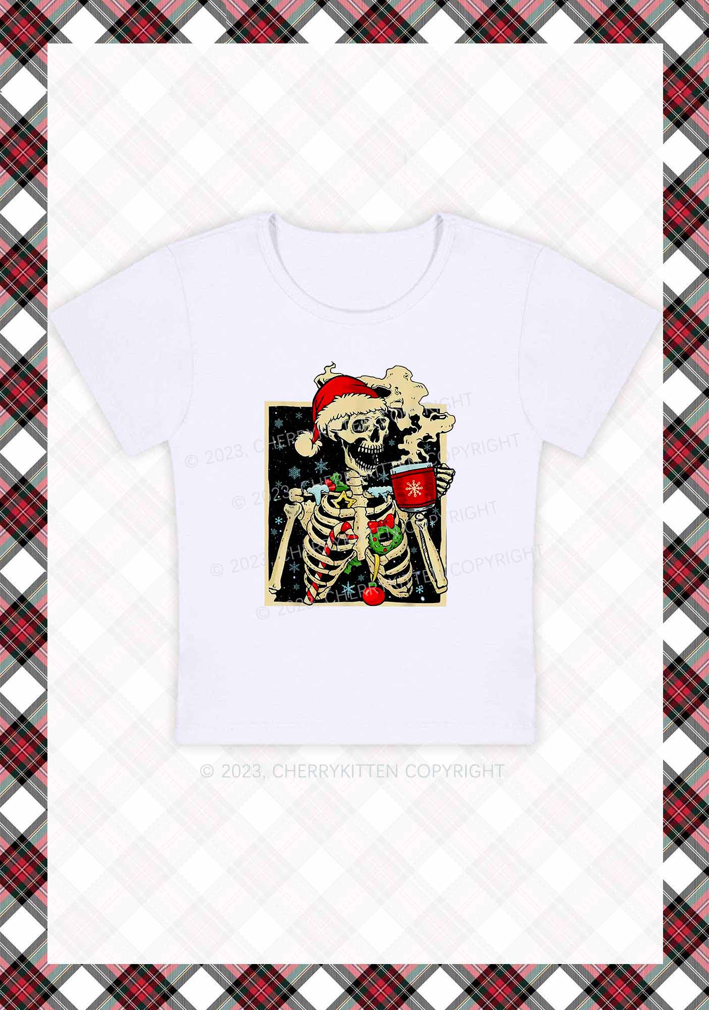 Merry Christmas Skeleton Baby Tee Cherrykitten