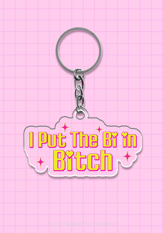 Put The Bi In Bxxch Pride 1Pc Y2K Keychain Cherrykitten