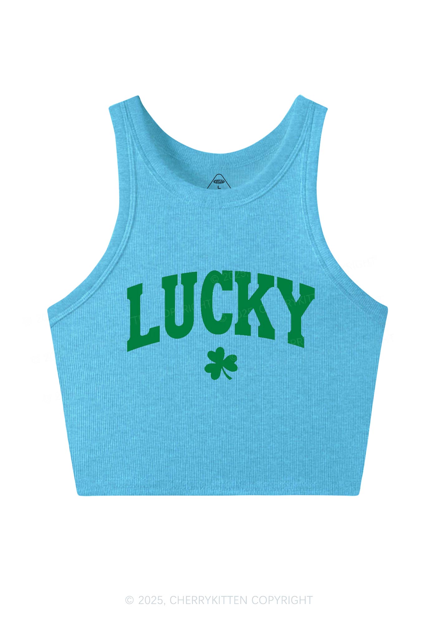 Lucky Shamrock St Patricks Y2K Crop Tank Top Cherrykitten