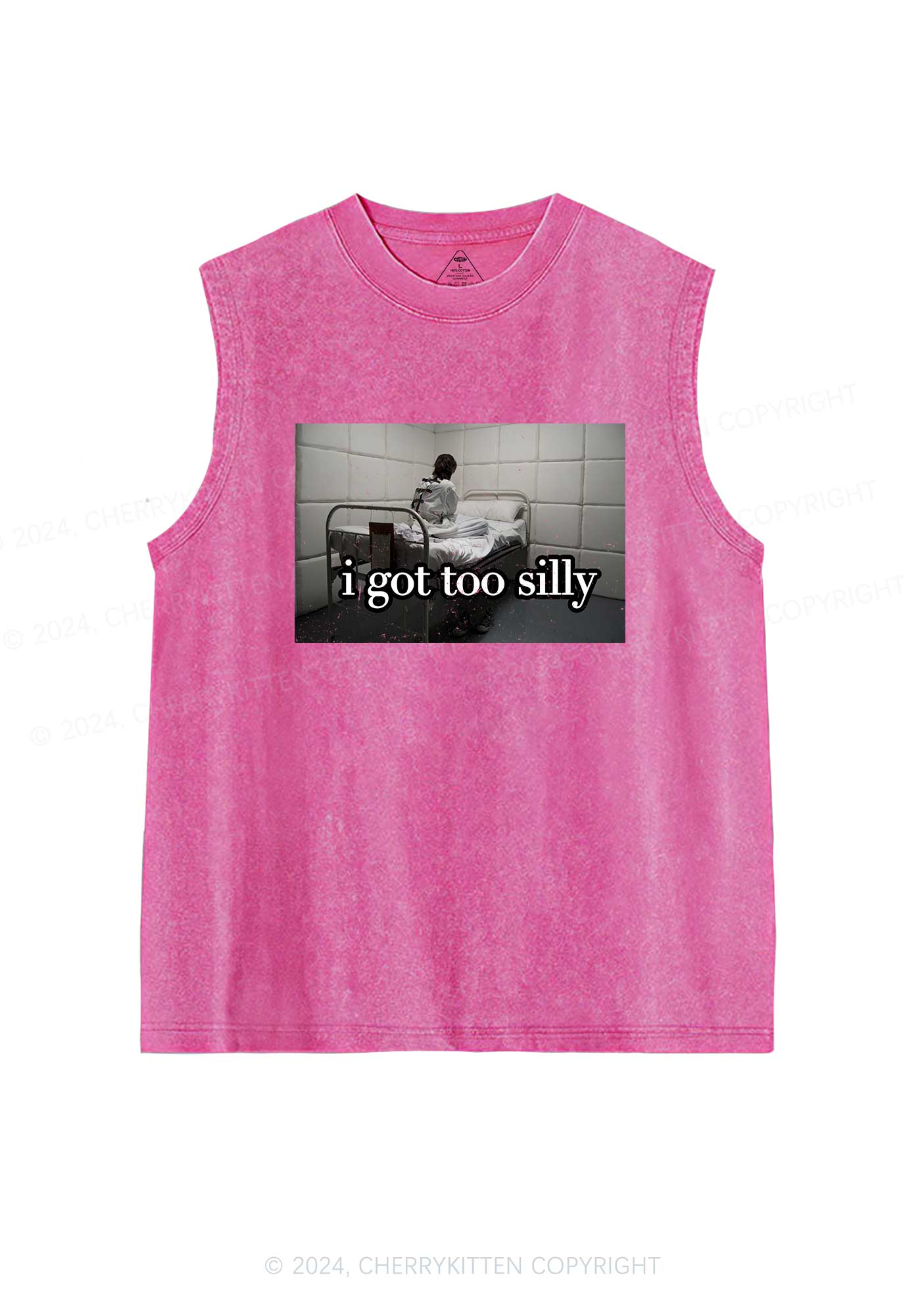 I Got Too Silly Y2K Washed Tank Cherrykitten