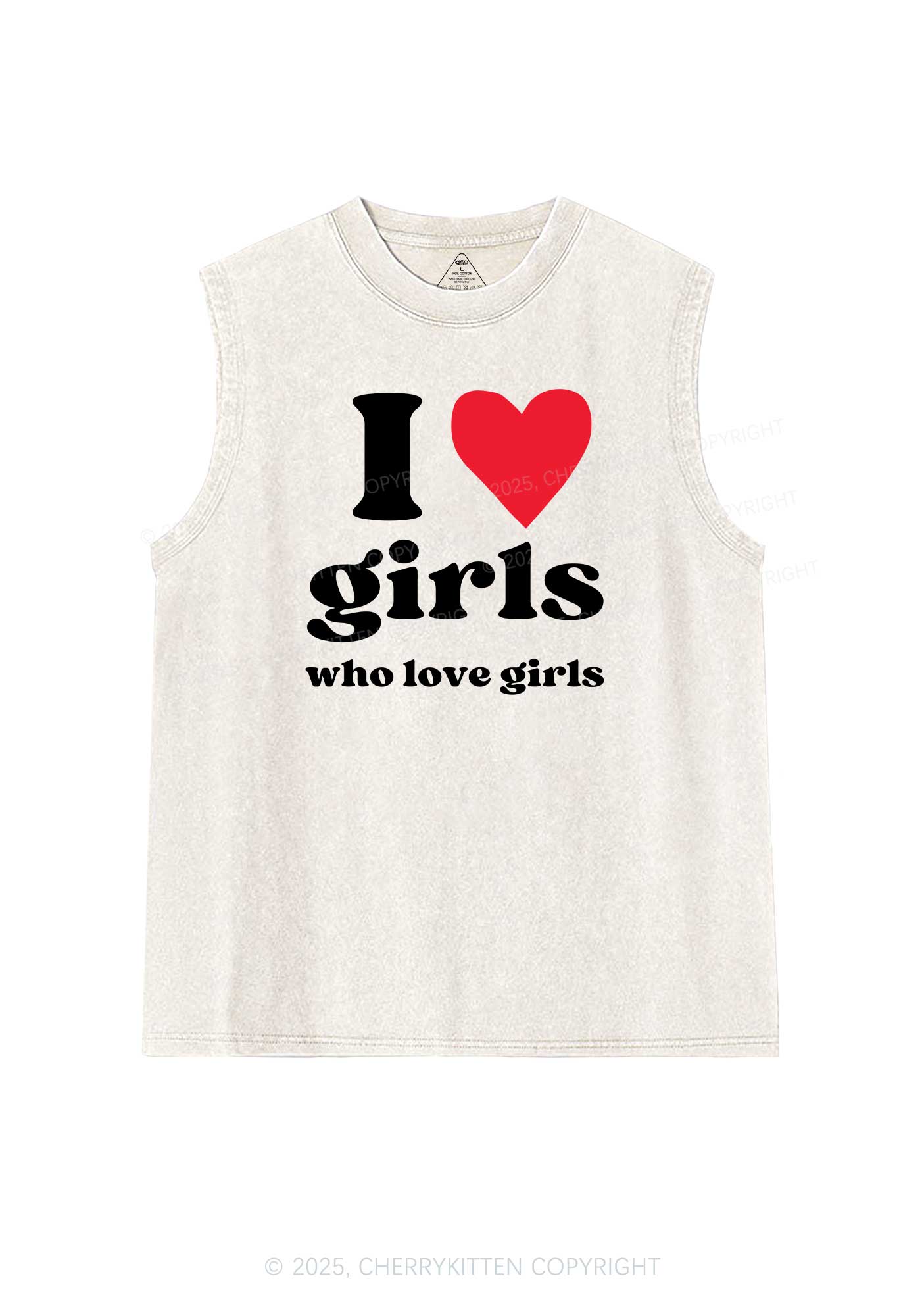 Girls Love Girls Pride Y2K Washed Muscle Tank Cherrykitten