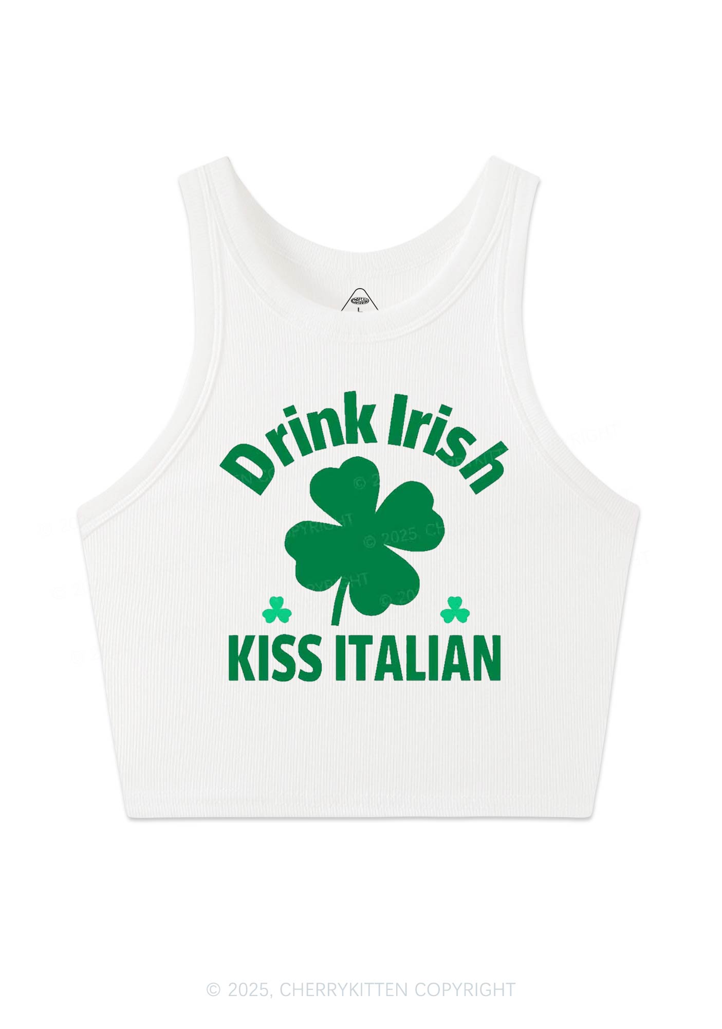 Drink Irish Kiss Italian St Patricks Y2K Crop Tank Top Cherrykitten