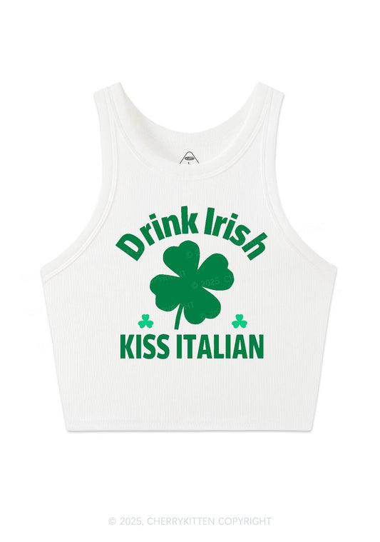 Drink Irish Kiss Italian St Patricks Y2K Crop Tank Top Cherrykitten