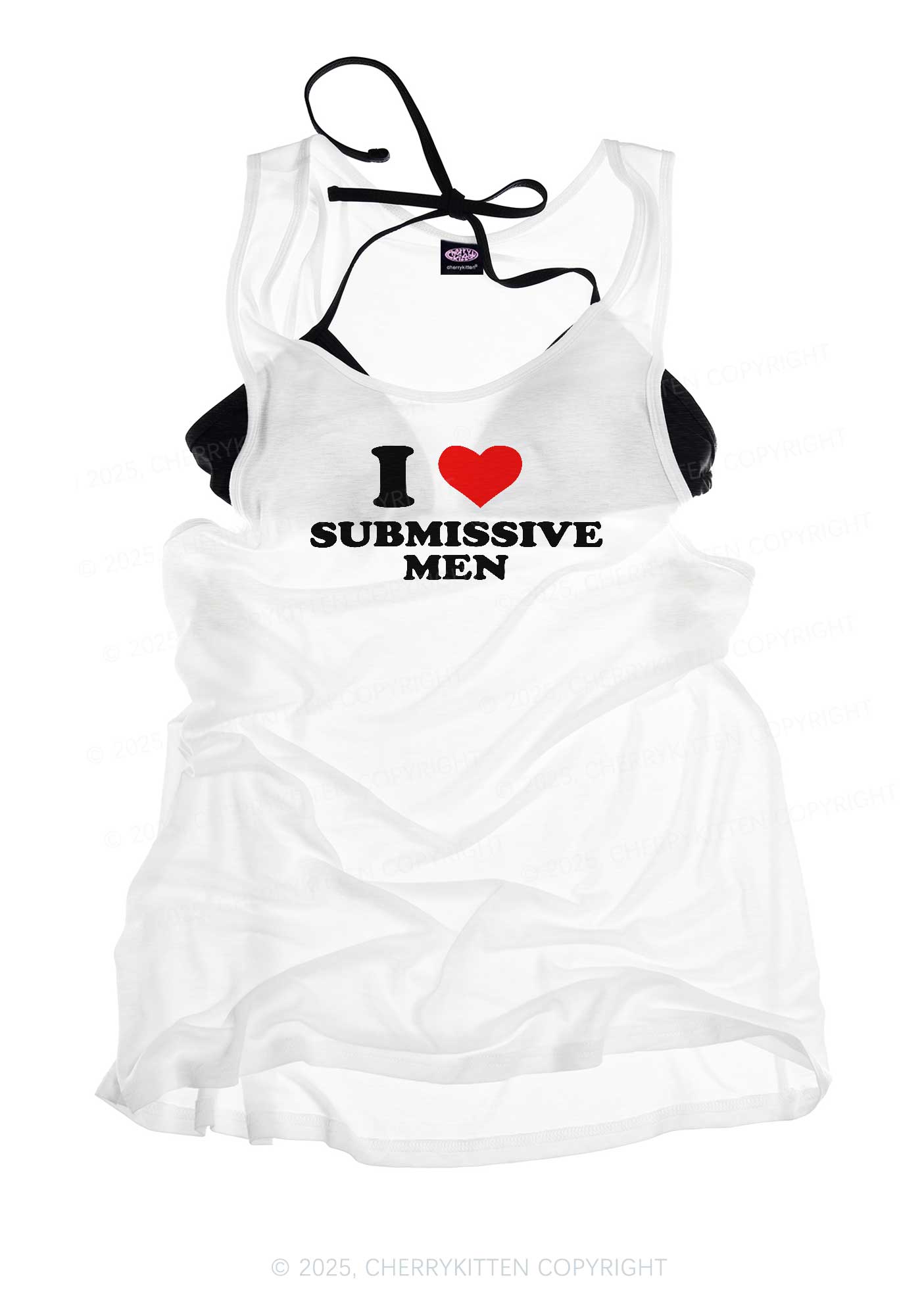 I Love S Men Y2K Sheer Boyfriend Tank Cherrykitten