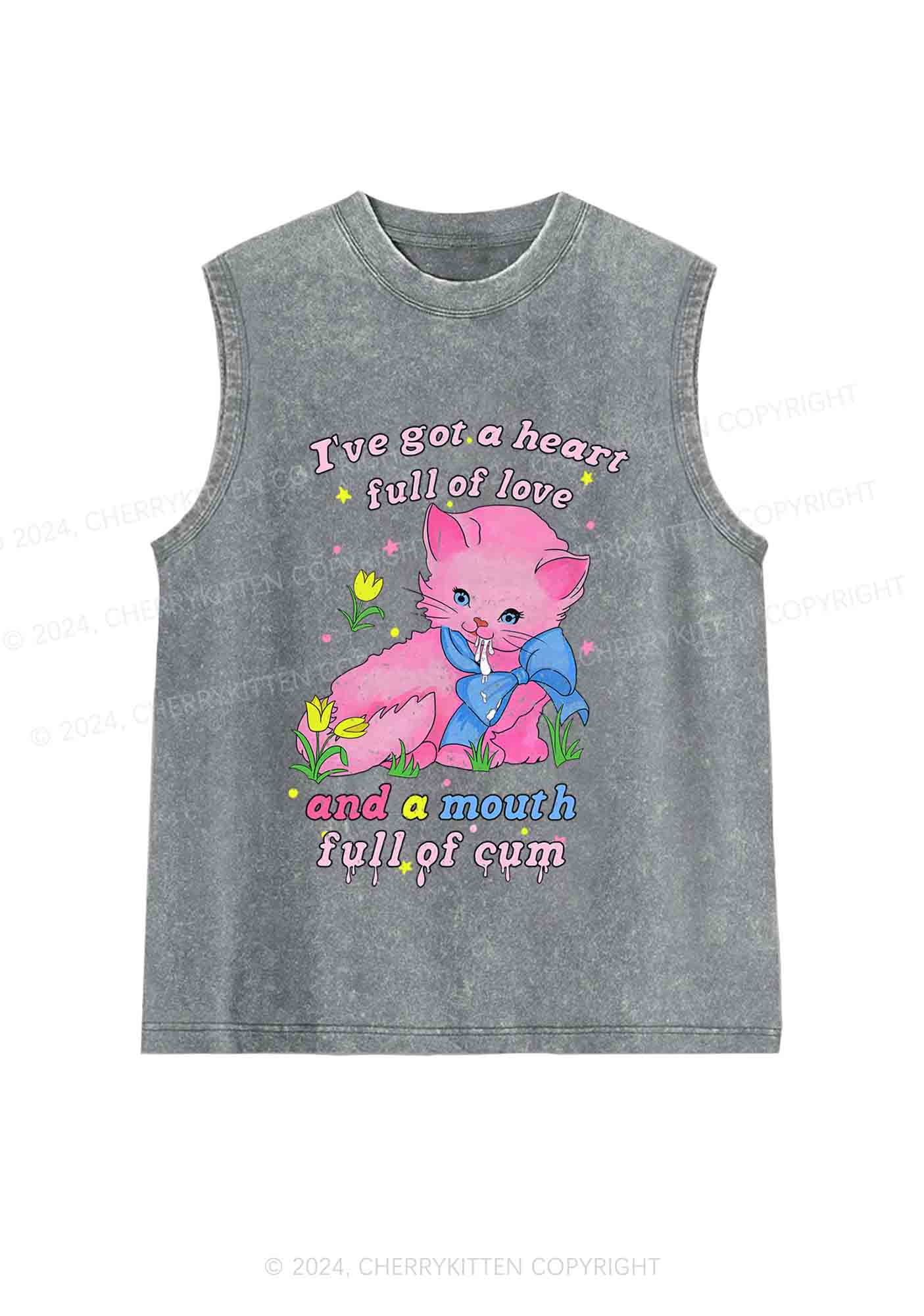 Heart Full Of Love Y2K Washed Tank Cherrykitten