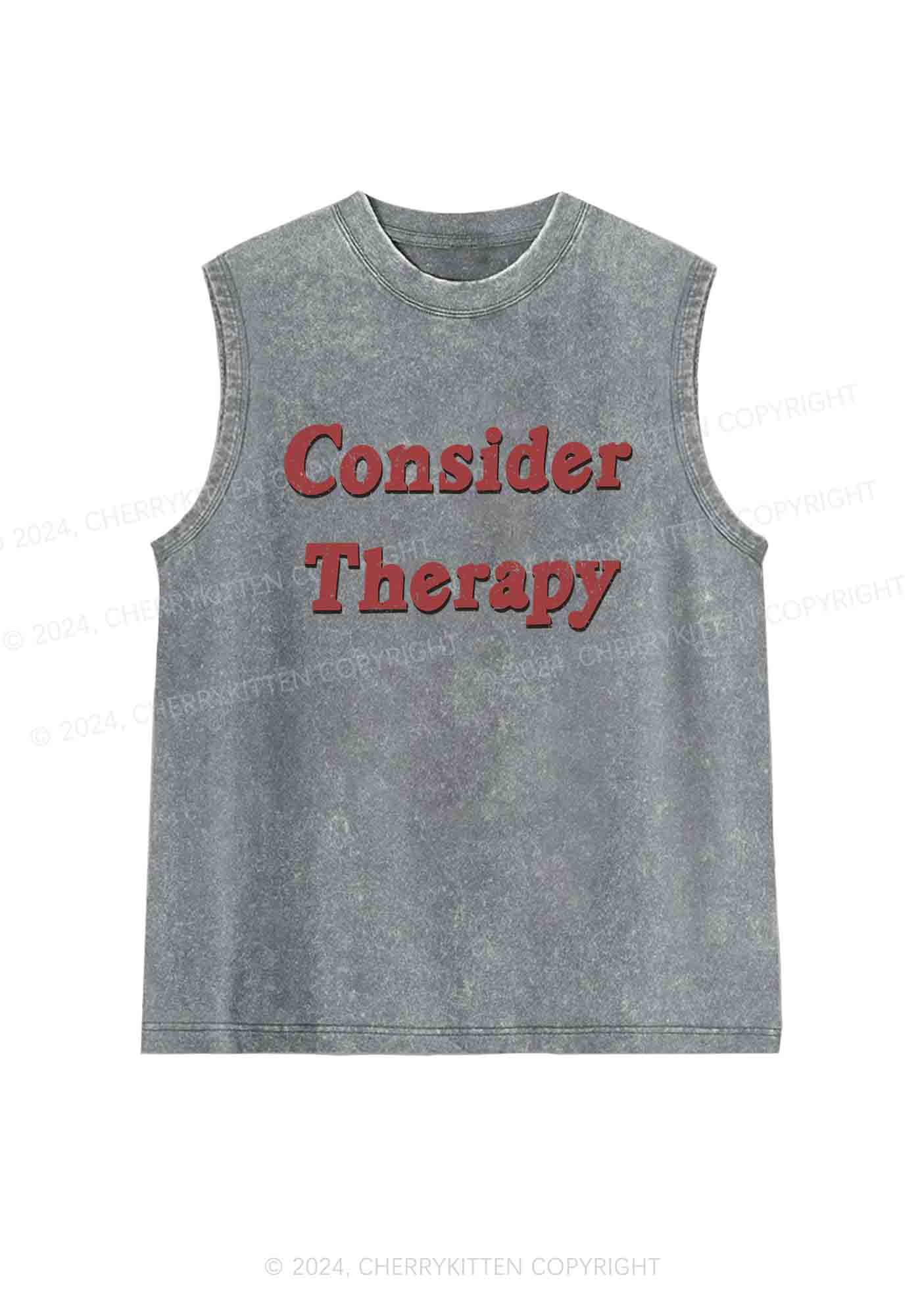 Consider Therapy Y2K Washed Tank Cherrykitten