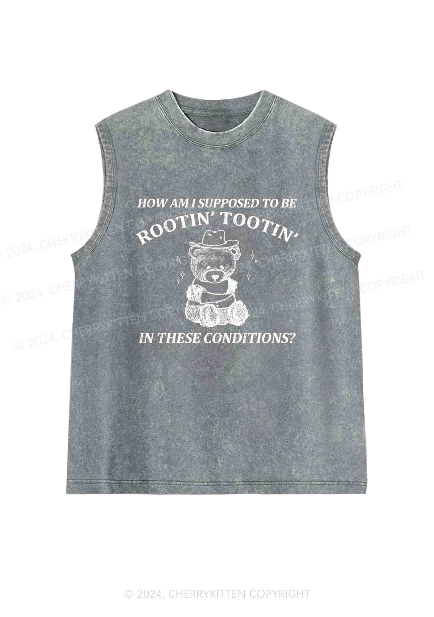 I Supposed To Be Rootin' Tootin' Y2K Washed Tank Cherrykitten