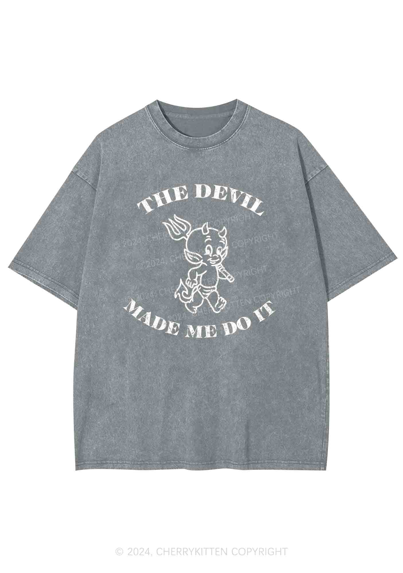The Devil Made Me Do It Y2K Washed Tee Cherrykitten