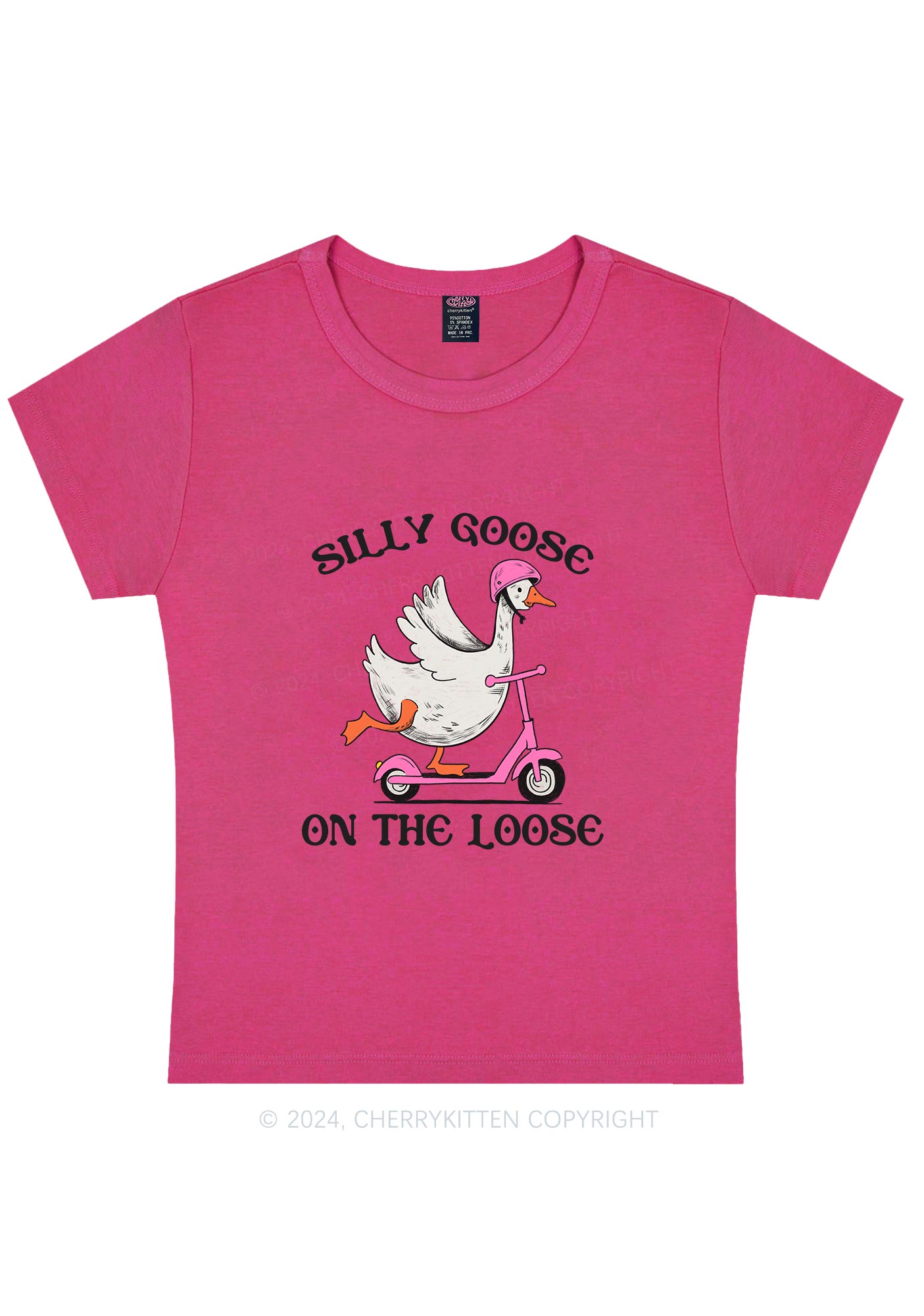 Silly Goose On the Loose Y2K Baby Tee Cherrykitten
