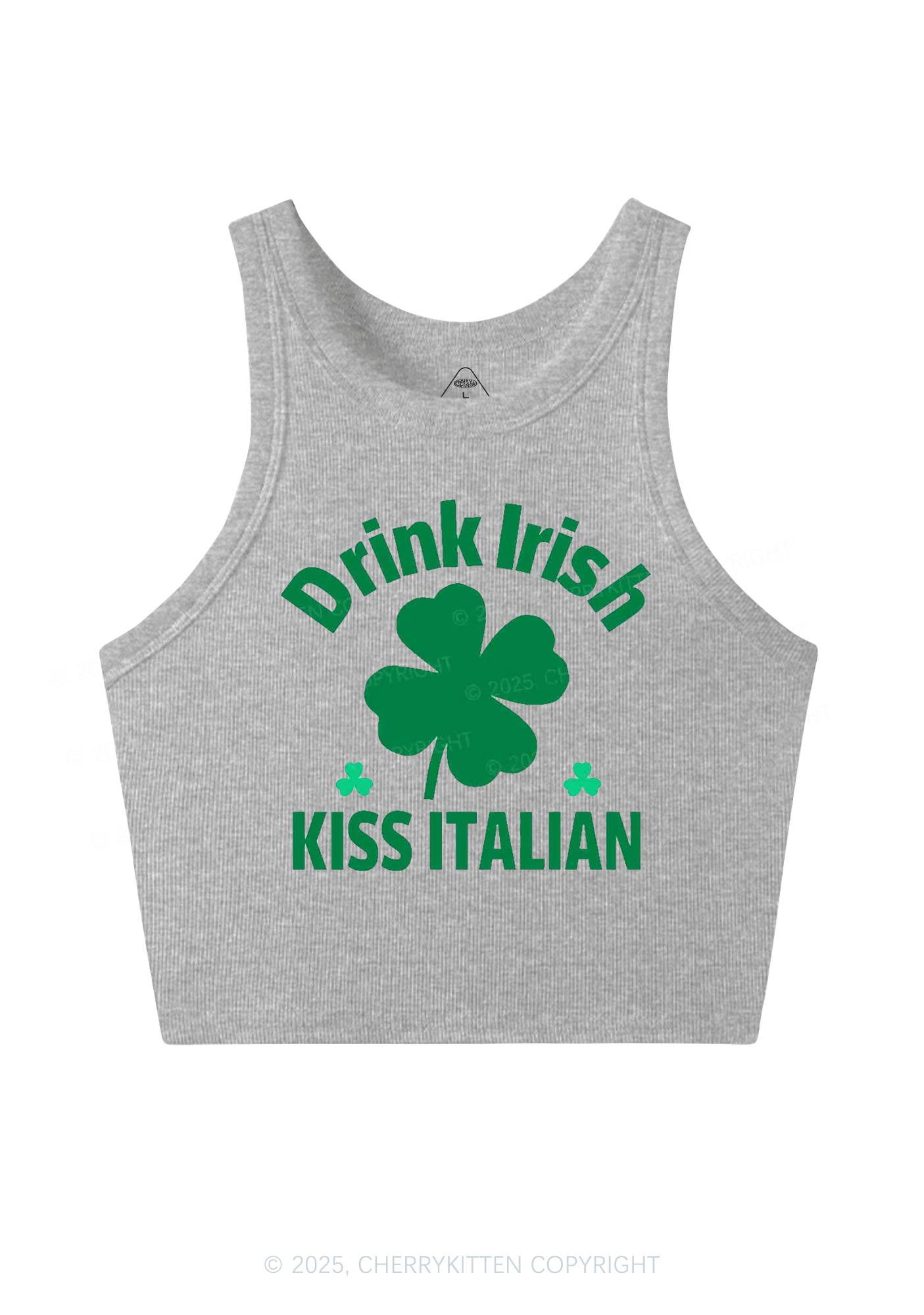 Drink Irish Kiss Italian St Patricks Y2K Crop Tank Top Cherrykitten