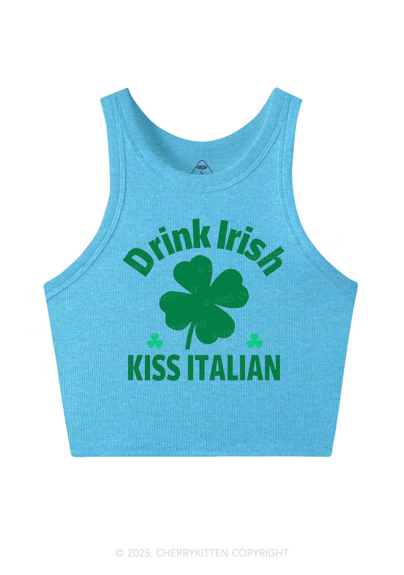 Drink Irish Kiss Italian St Patricks Y2K Crop Tank Top Cherrykitten